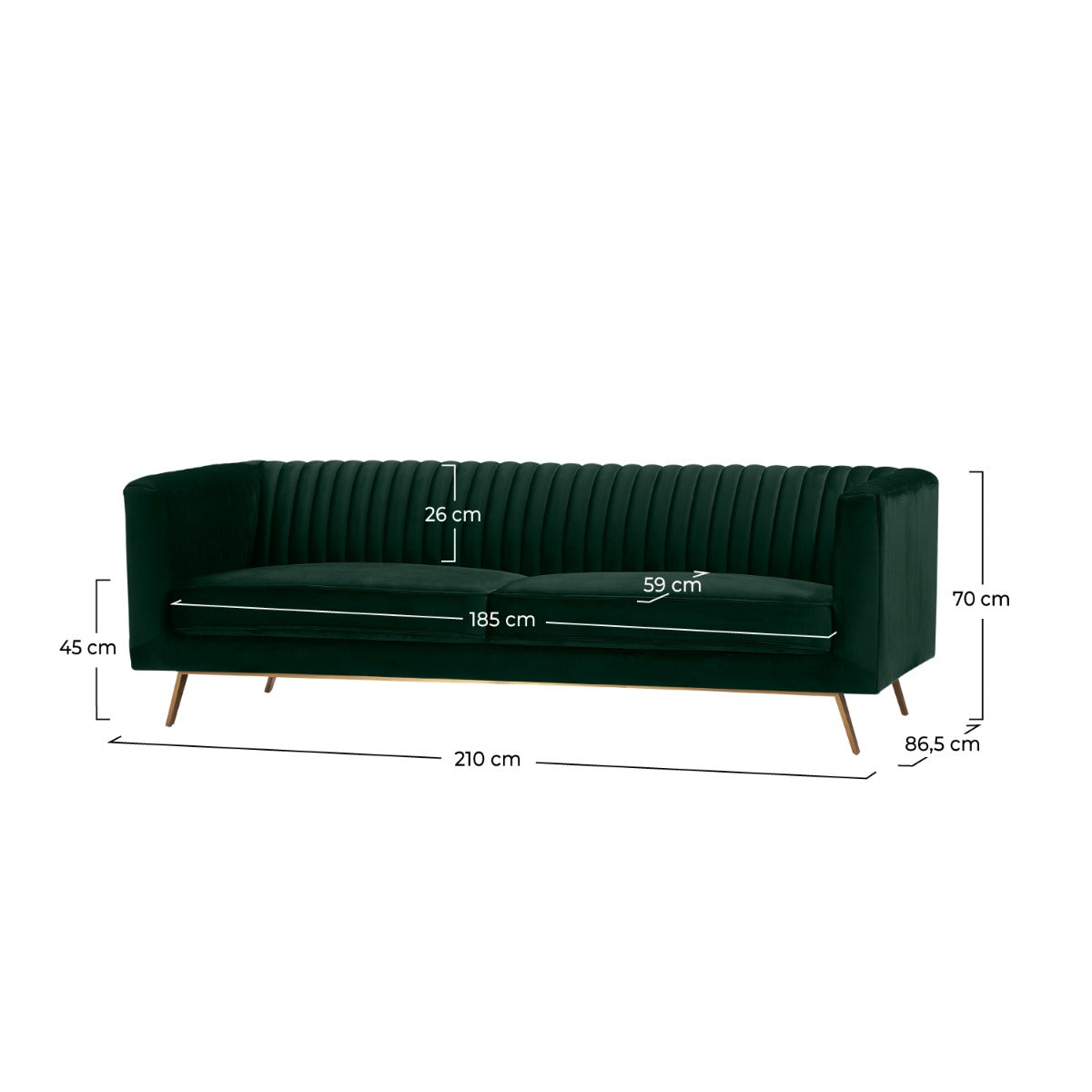 divano Gatsby in velluto verde scuro