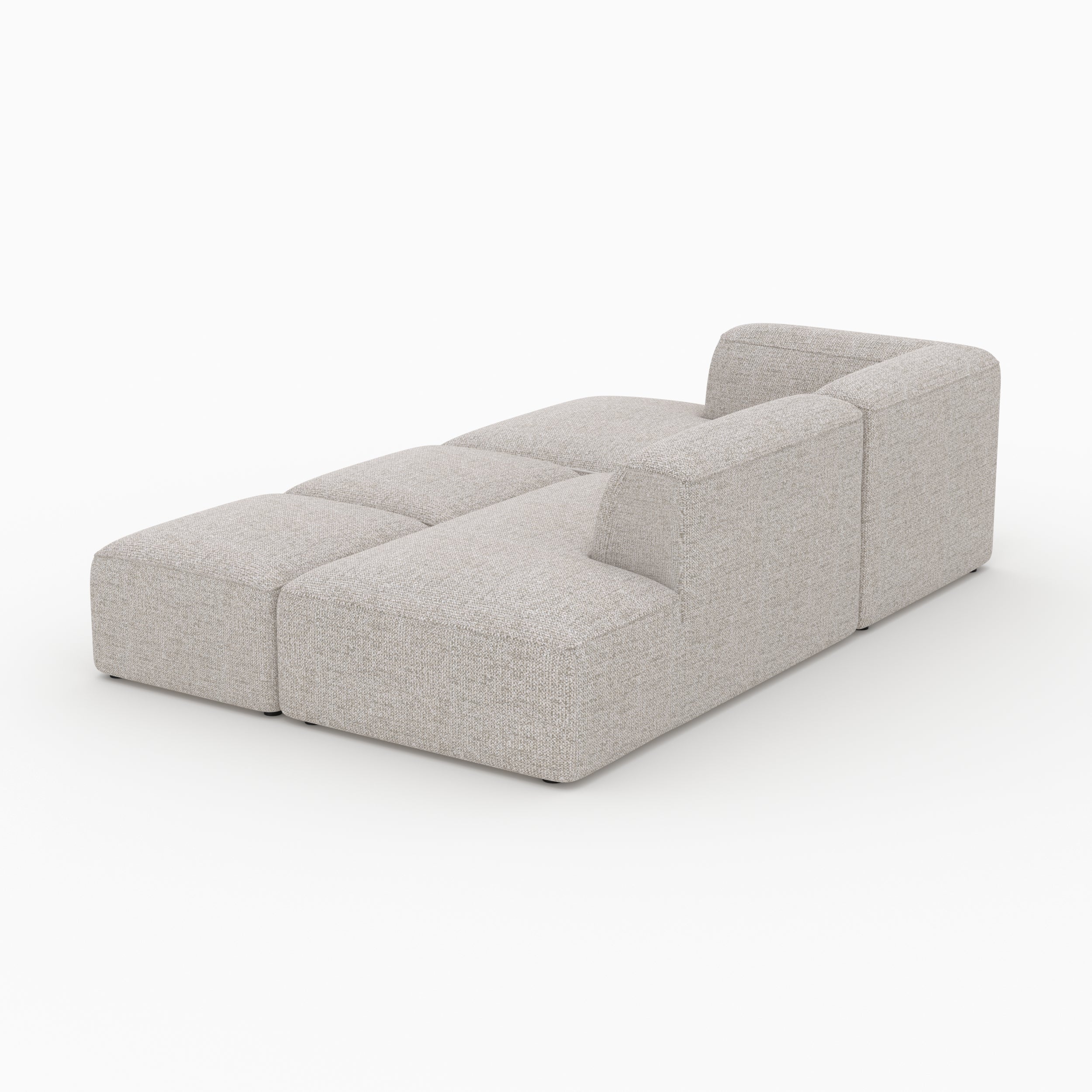 Canapé Hestia 4 places angle gauche poufs beige modulable
