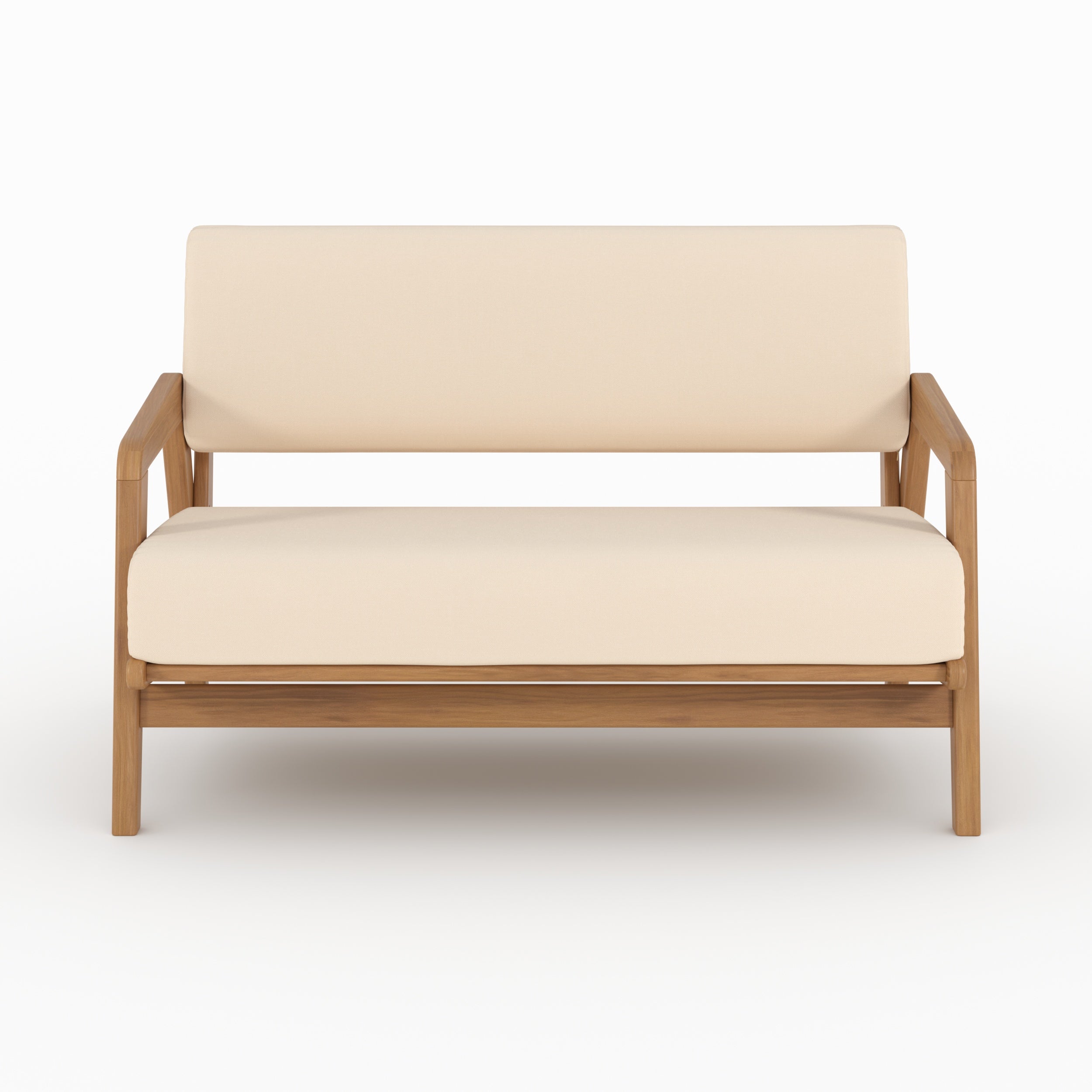 Canapé jardin Siargao 2 places beige clair acacia vue face