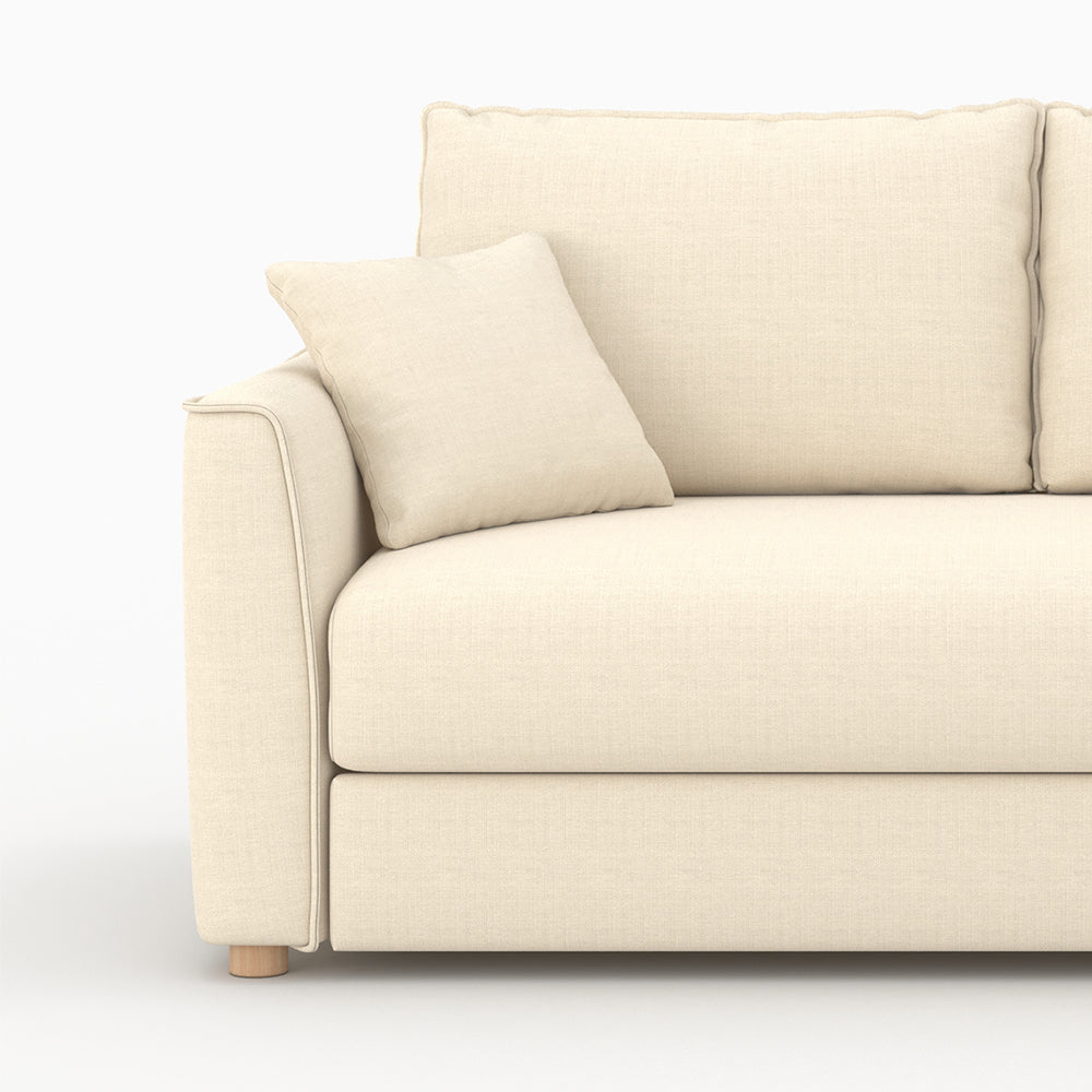 divano letto 2 posti in tessuto texture beige Olympe convertibile