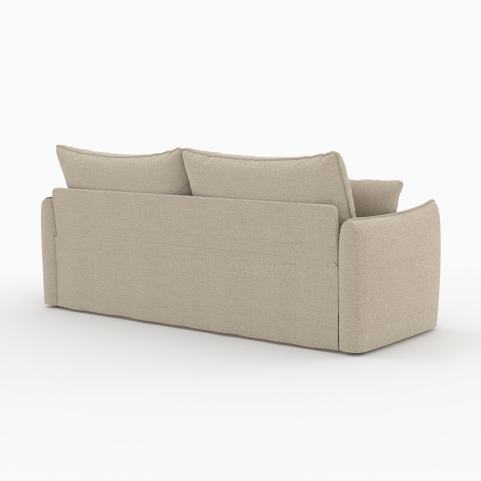 divano letto 3 posti celeste in tessuto effetto lino beige cinese