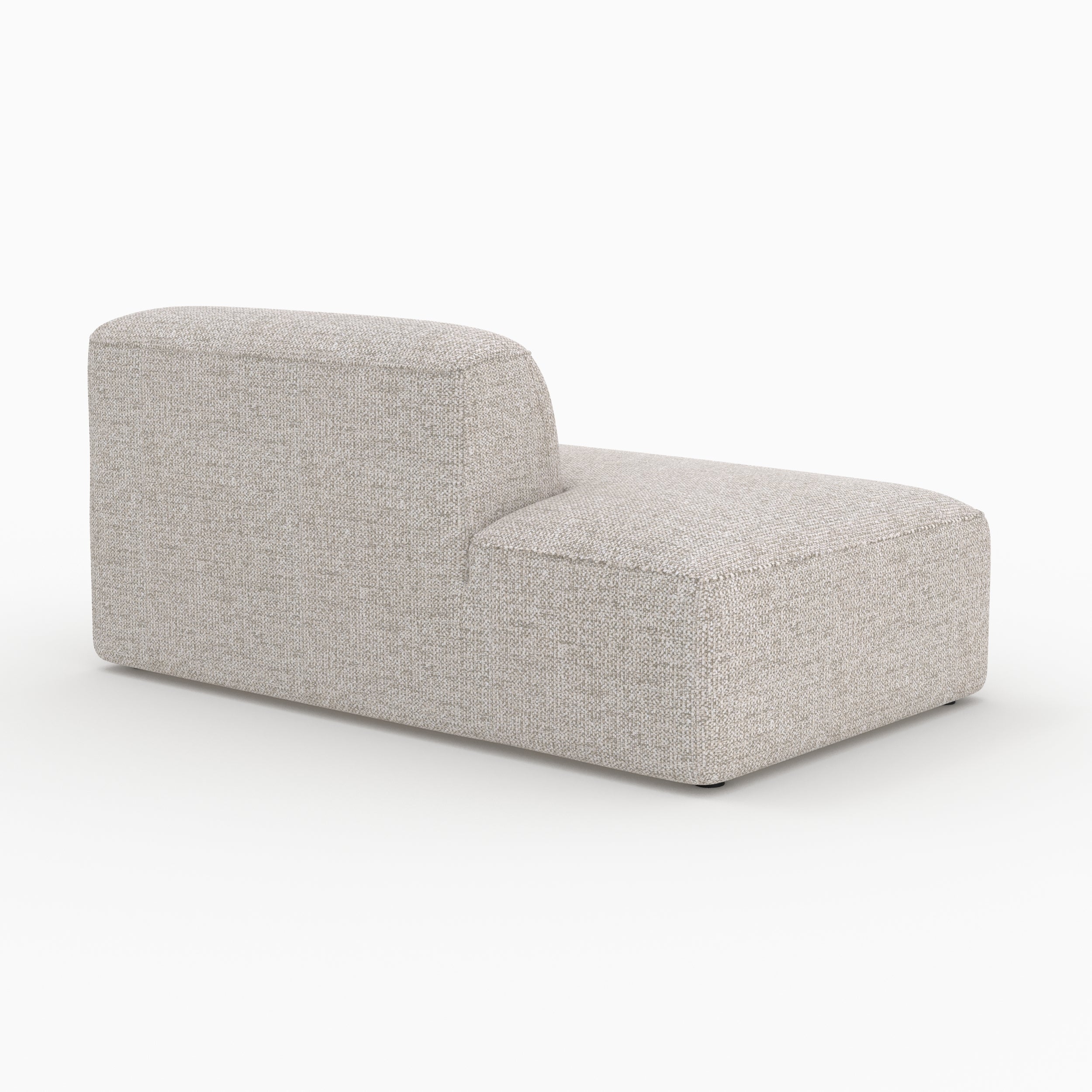 Canapé modulable méridienne Hestia dossier droit tissu beige