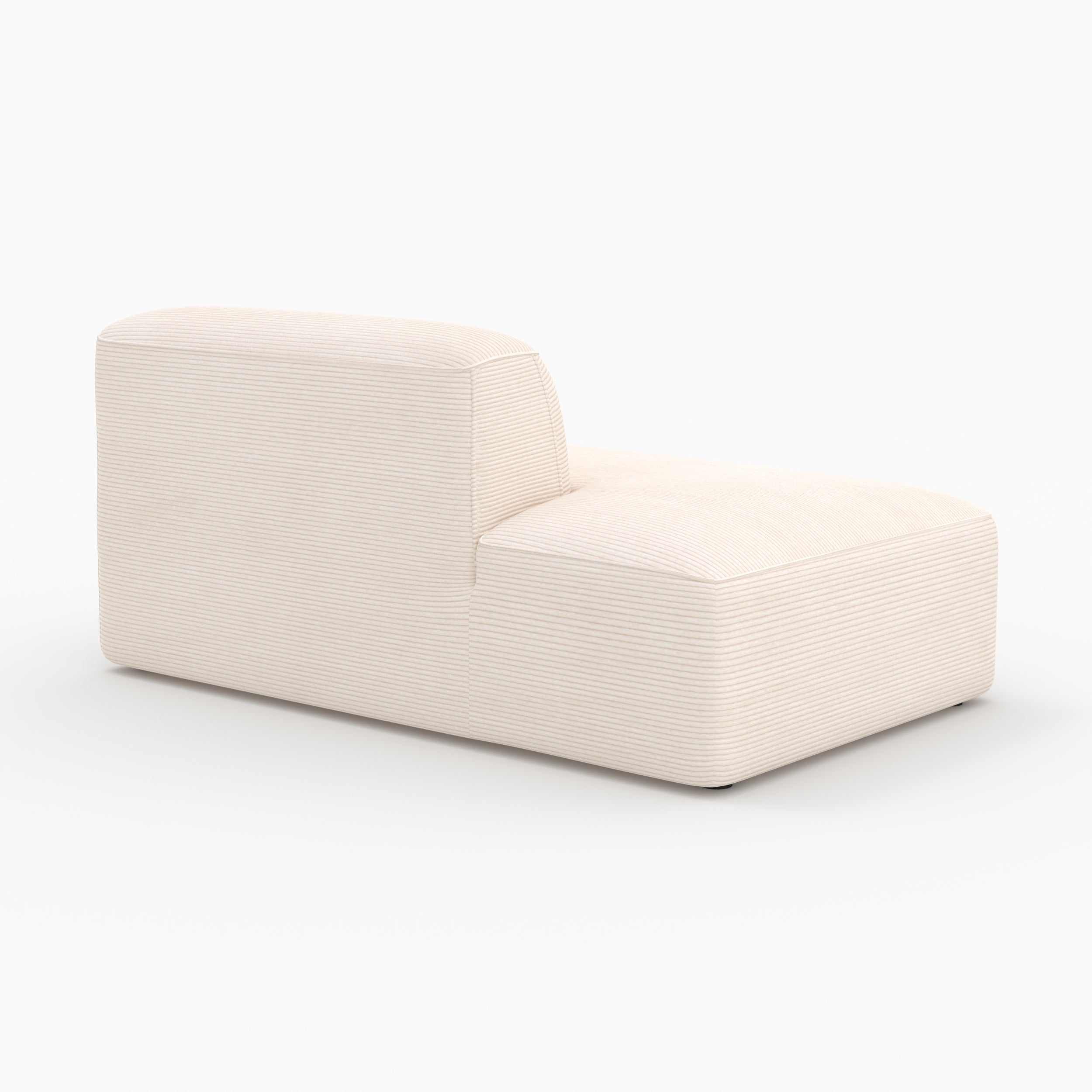 Canapé modulable méridienne Mina dossier droit velours blanc