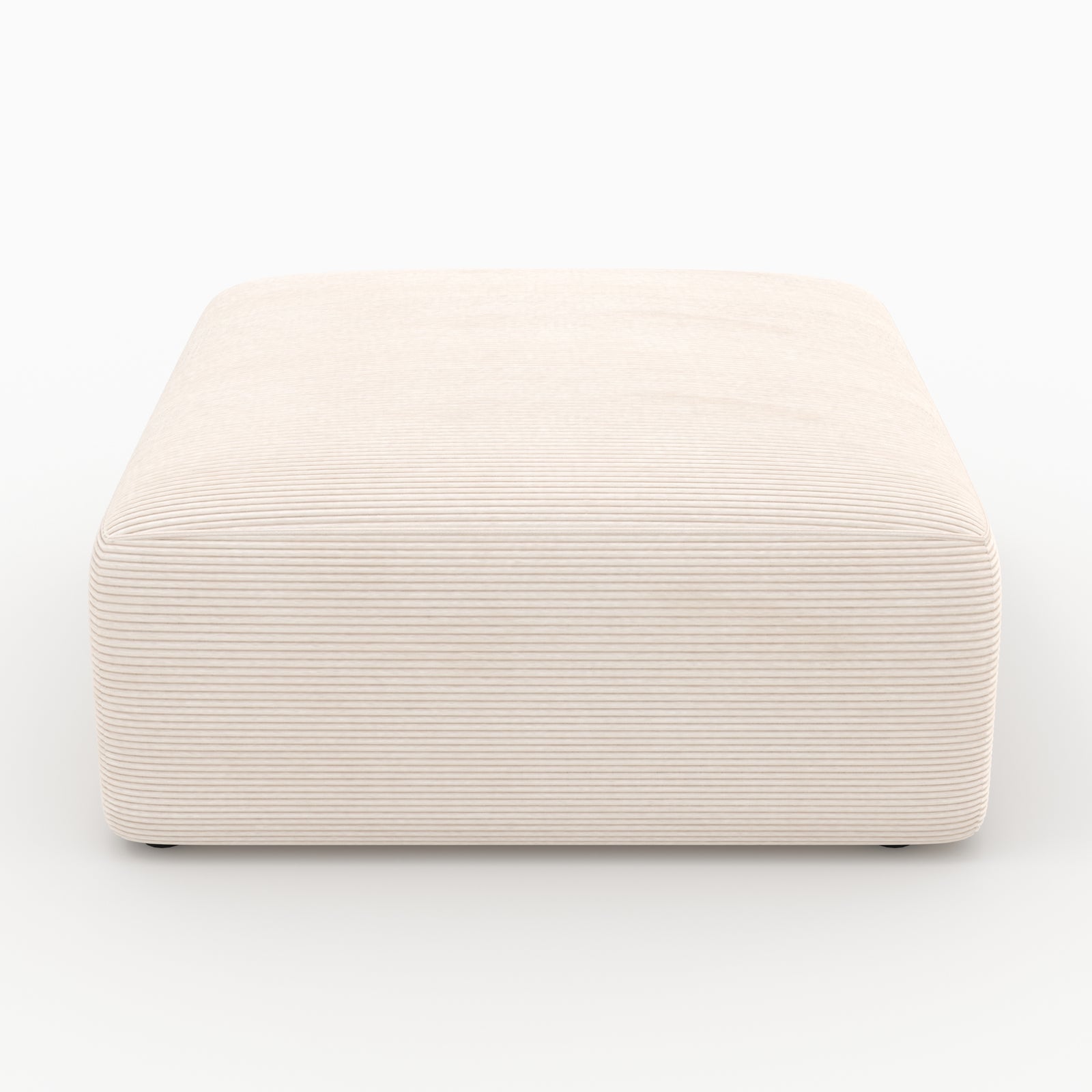 Canapé modulable Mina pouf carre velours blanc cassé style cocooning