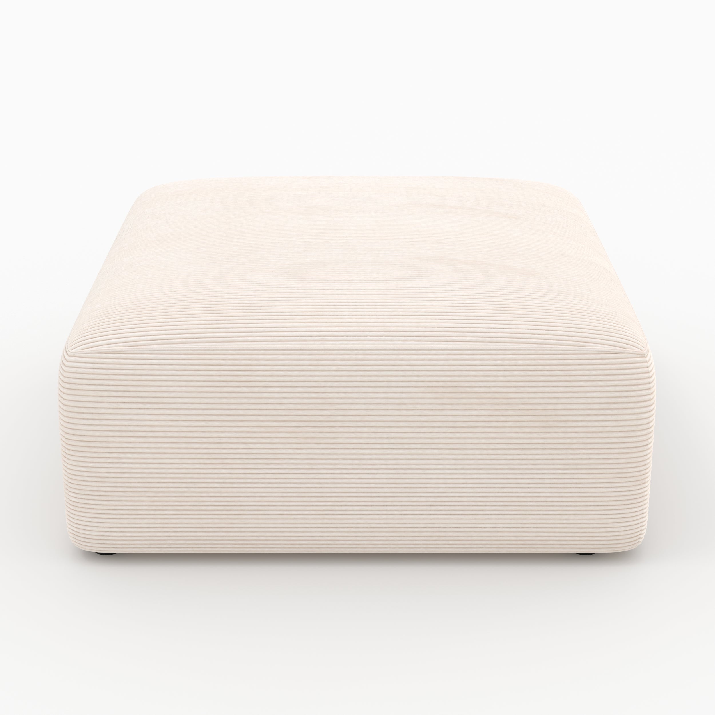 Canapé modulable Mina pouf carre velours blanc cassé style cocooning