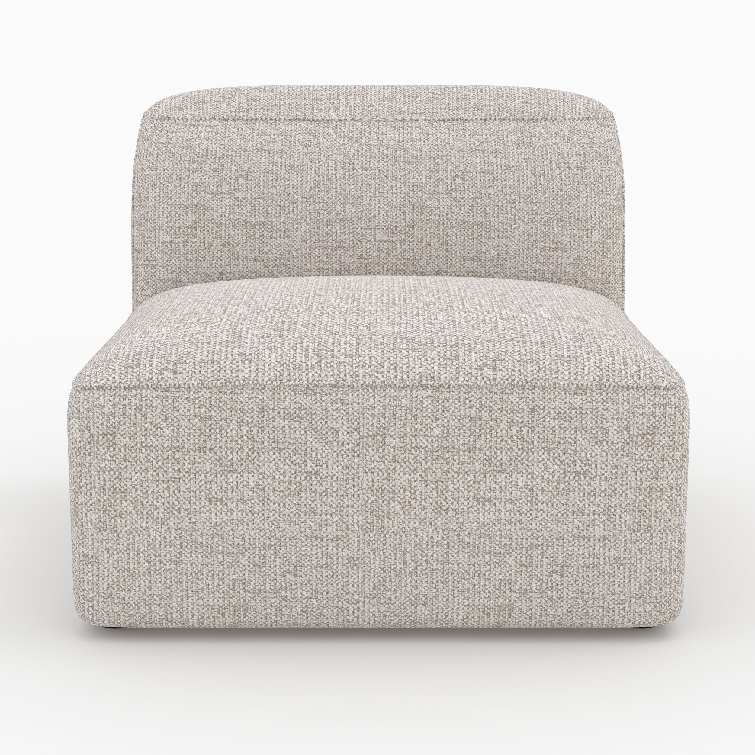Canapé tissu beige Mina 3 places et pouf