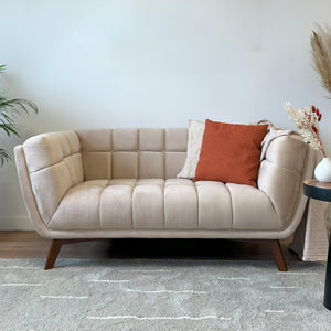 divano in velluto beige 2 posti mona focus