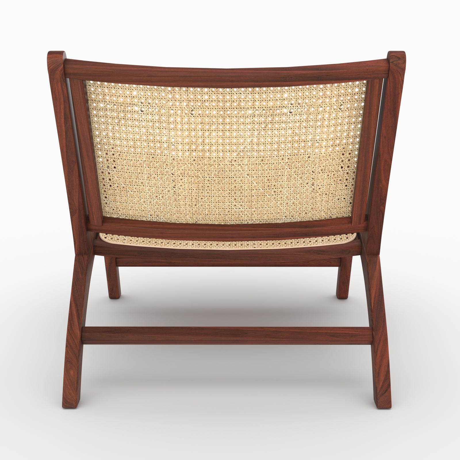Cannage rotin fauteuil Kilka teck noyer