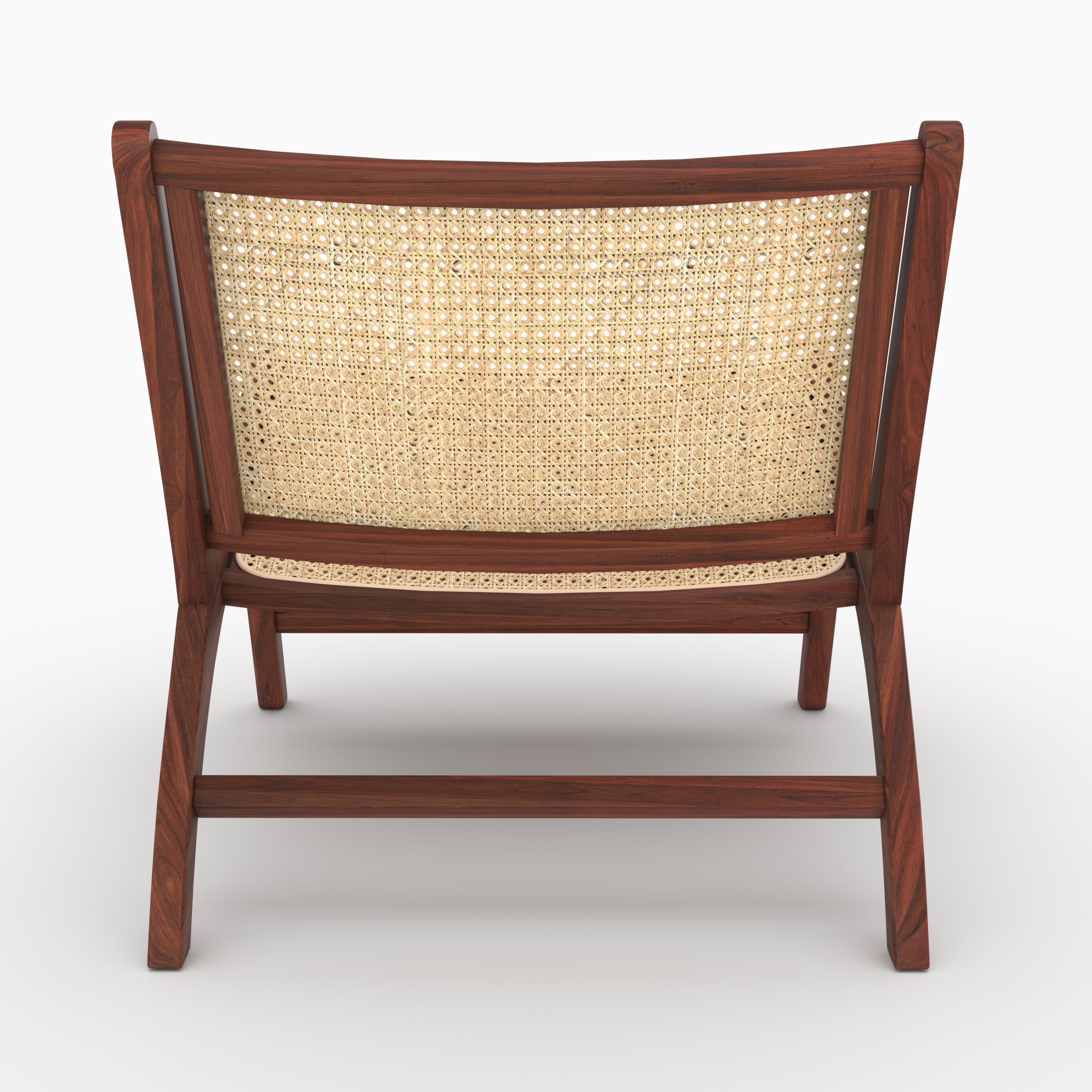 Cannage rotin fauteuil Kilka teck noyer