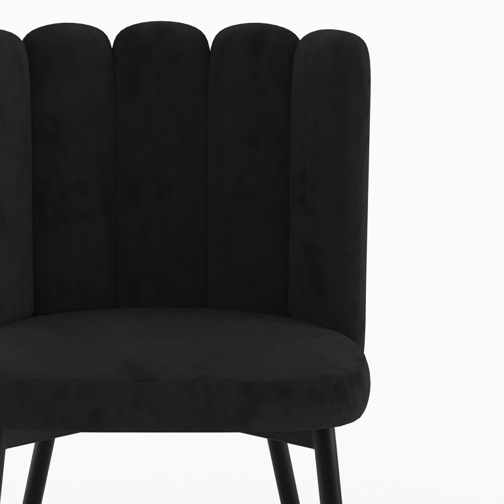 sedia a pezzo singolo rosy in velluto nero