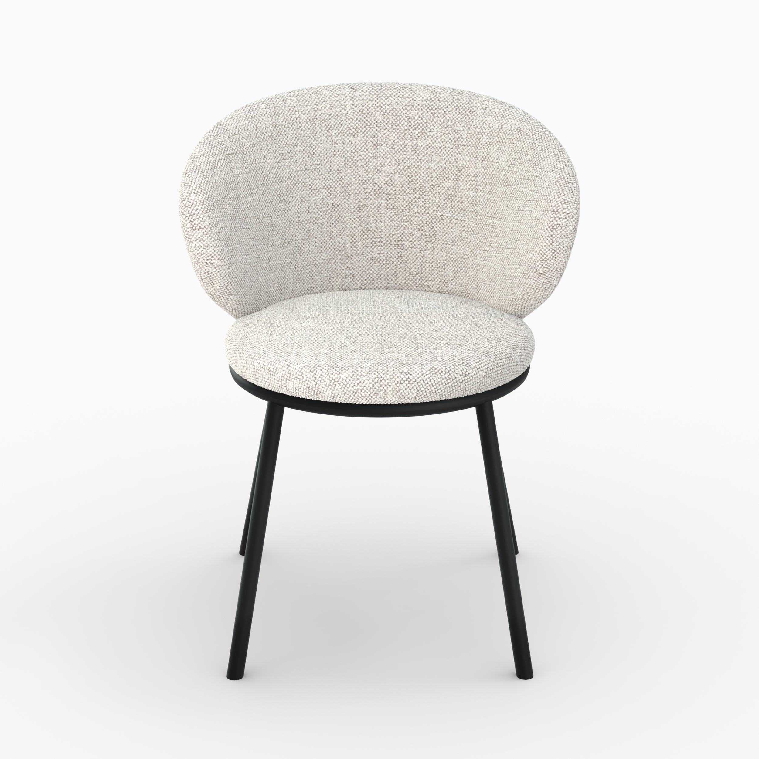 sedia angele in tessuto beige con gambe nere