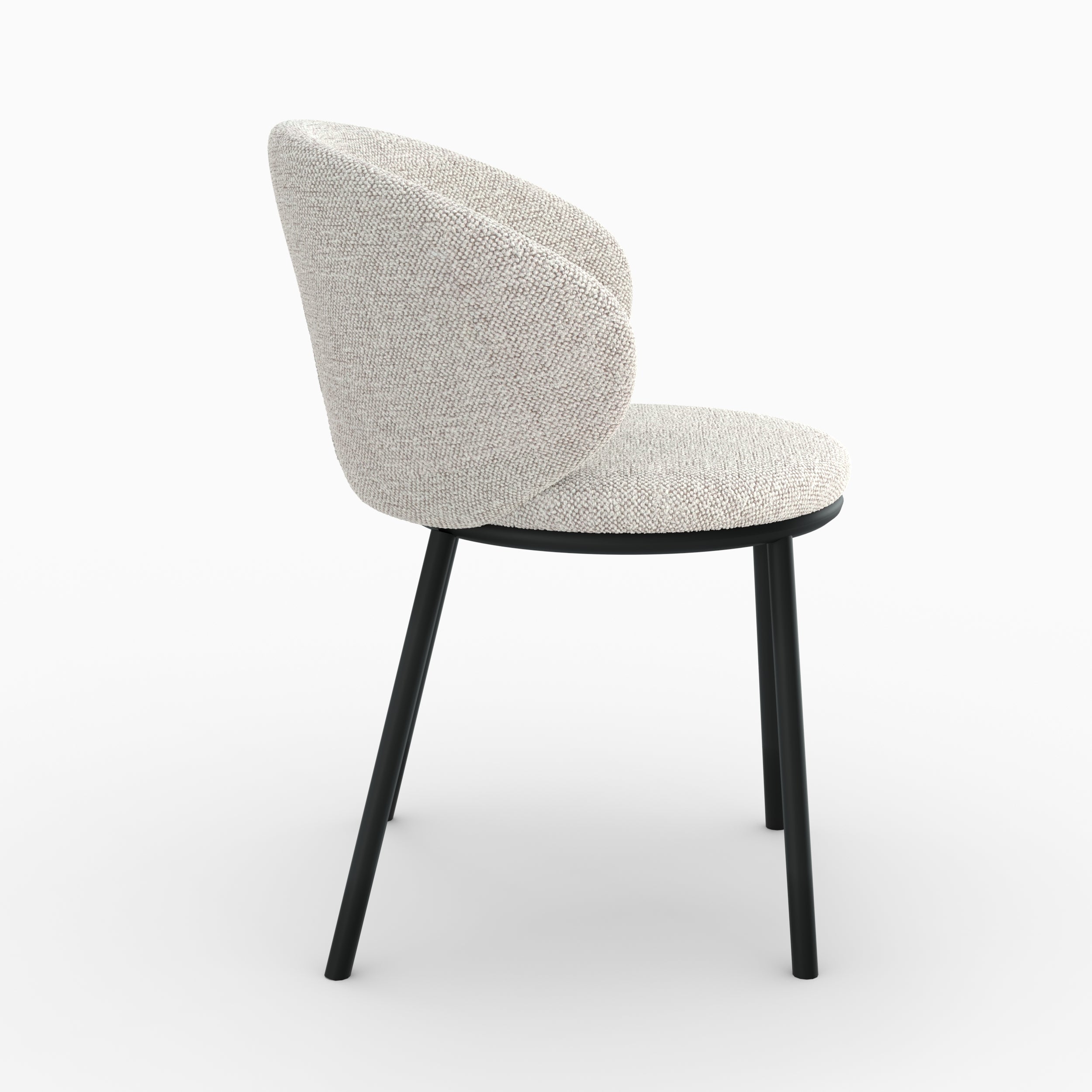 sedia angele in tessuto beige piedi neri
