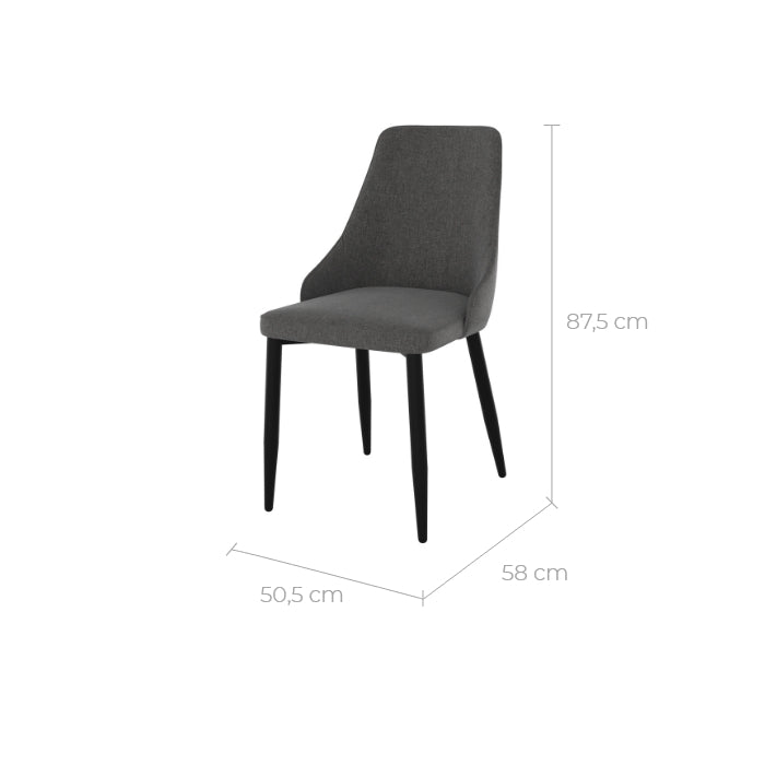 chaise assise tissu pieds metal pipo