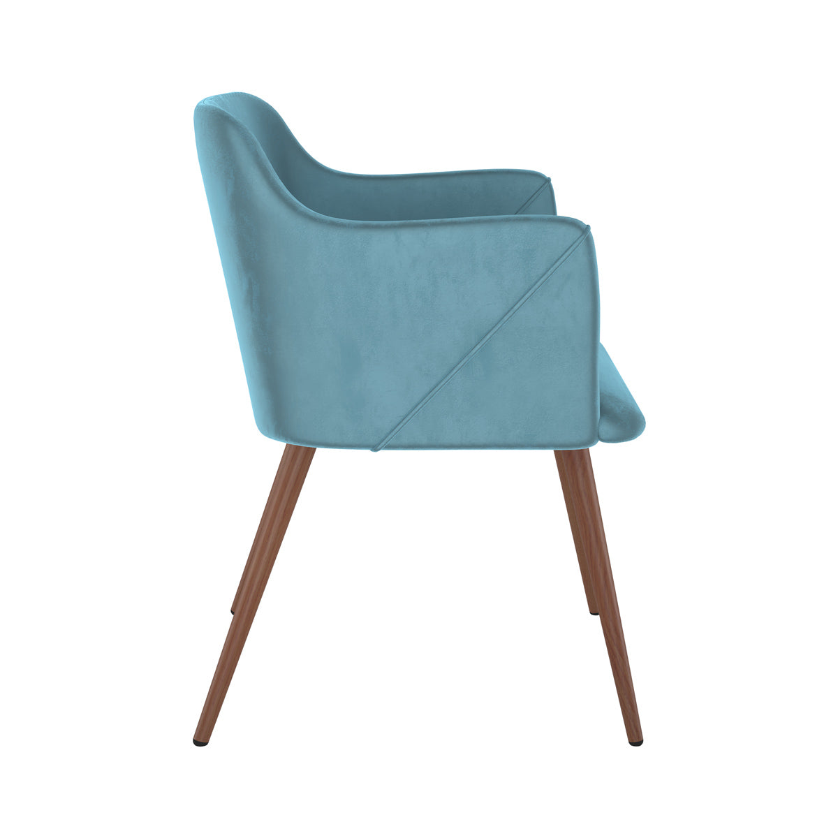poltrona con braccioli in velluto blu daisy