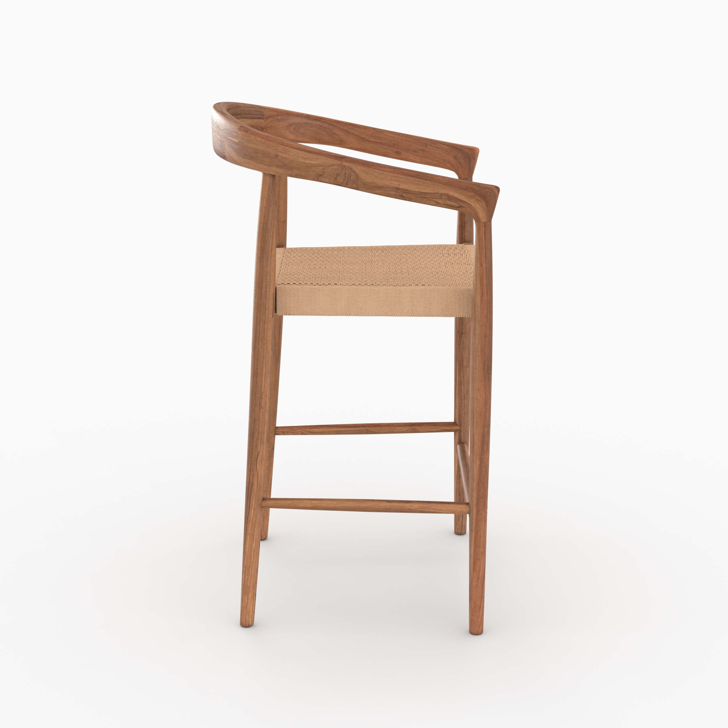 chaise bali pour ilot central 65 cm en bois de teck lot de 2