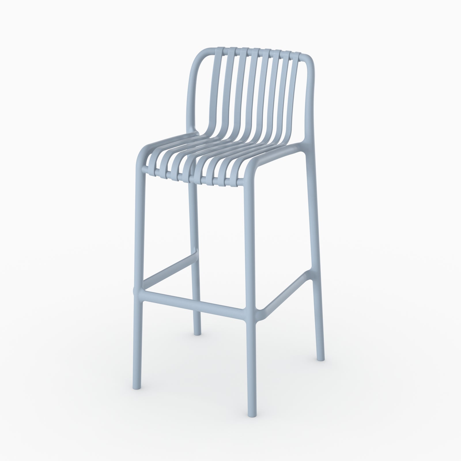 Chaise bar Duli bleu pastel plastique bar