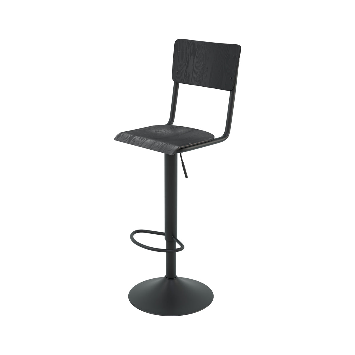 chaise bar ecolier bois noir