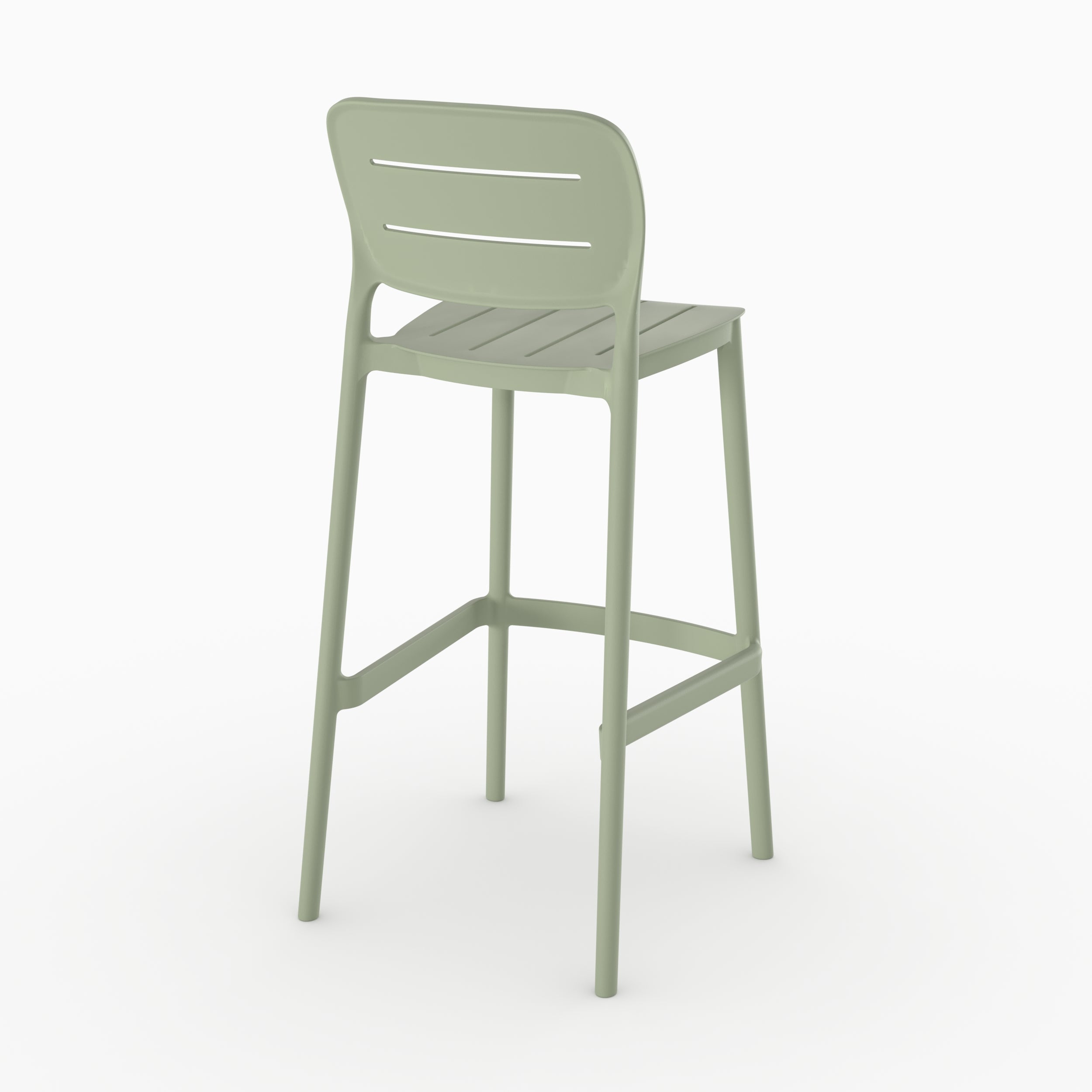 Chaise bar extérieur Lola vert pastel vue côté