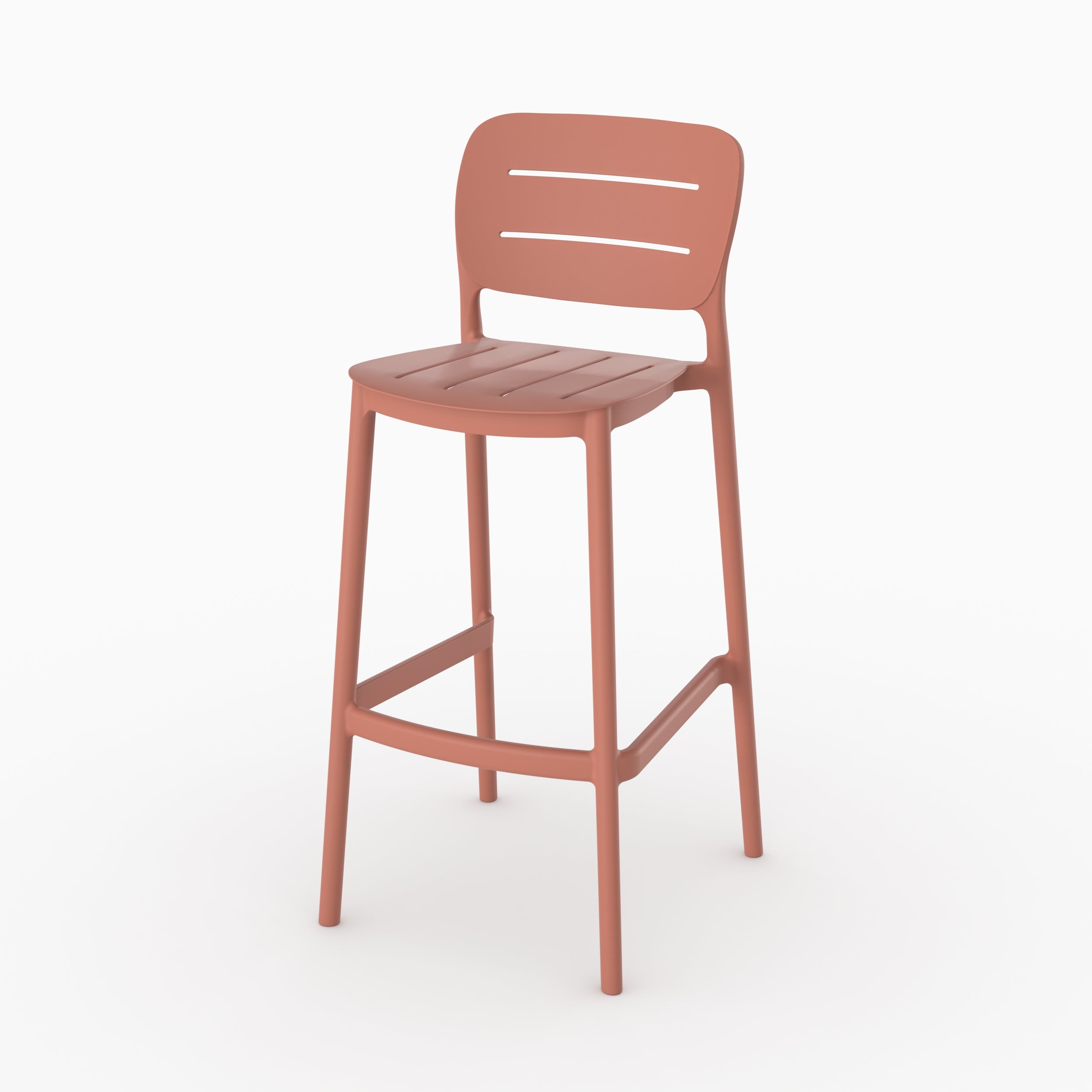 Chaise bar jardin Duli 75cm terracotta plastique packshot face