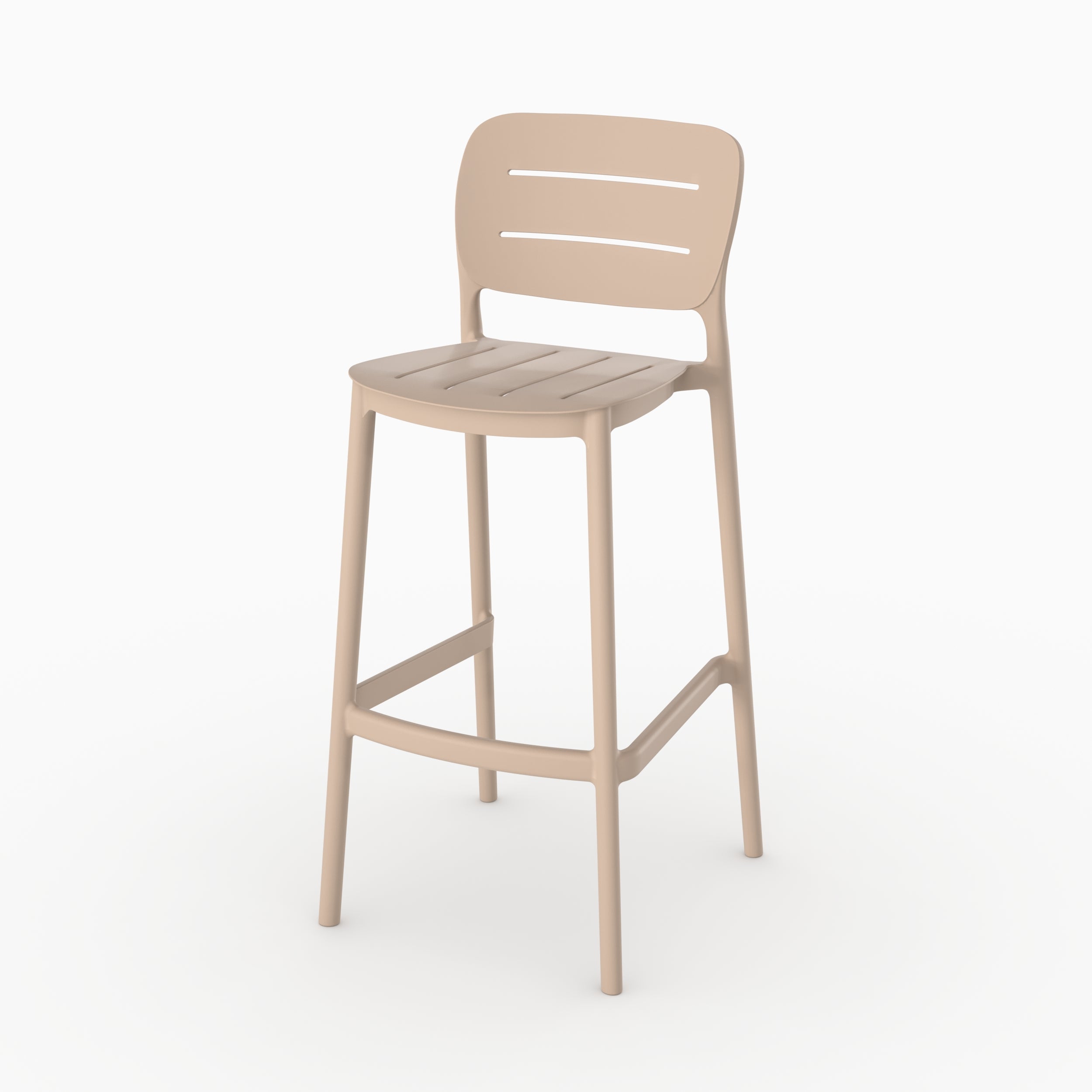 Chaise bar jardin Lola 75cm beige plastique packshot face