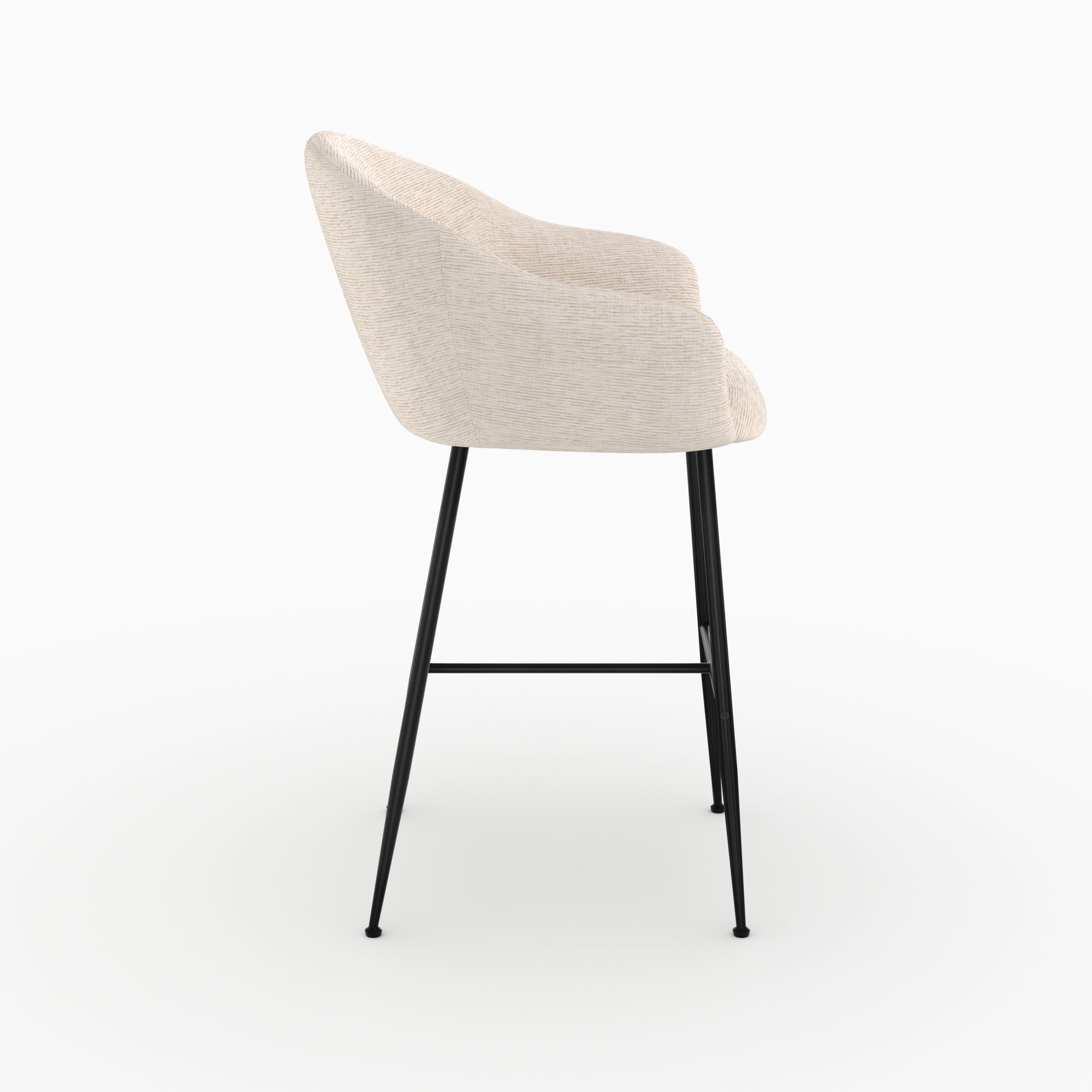 Chaise bar tissu chiné beige Socky 76cm