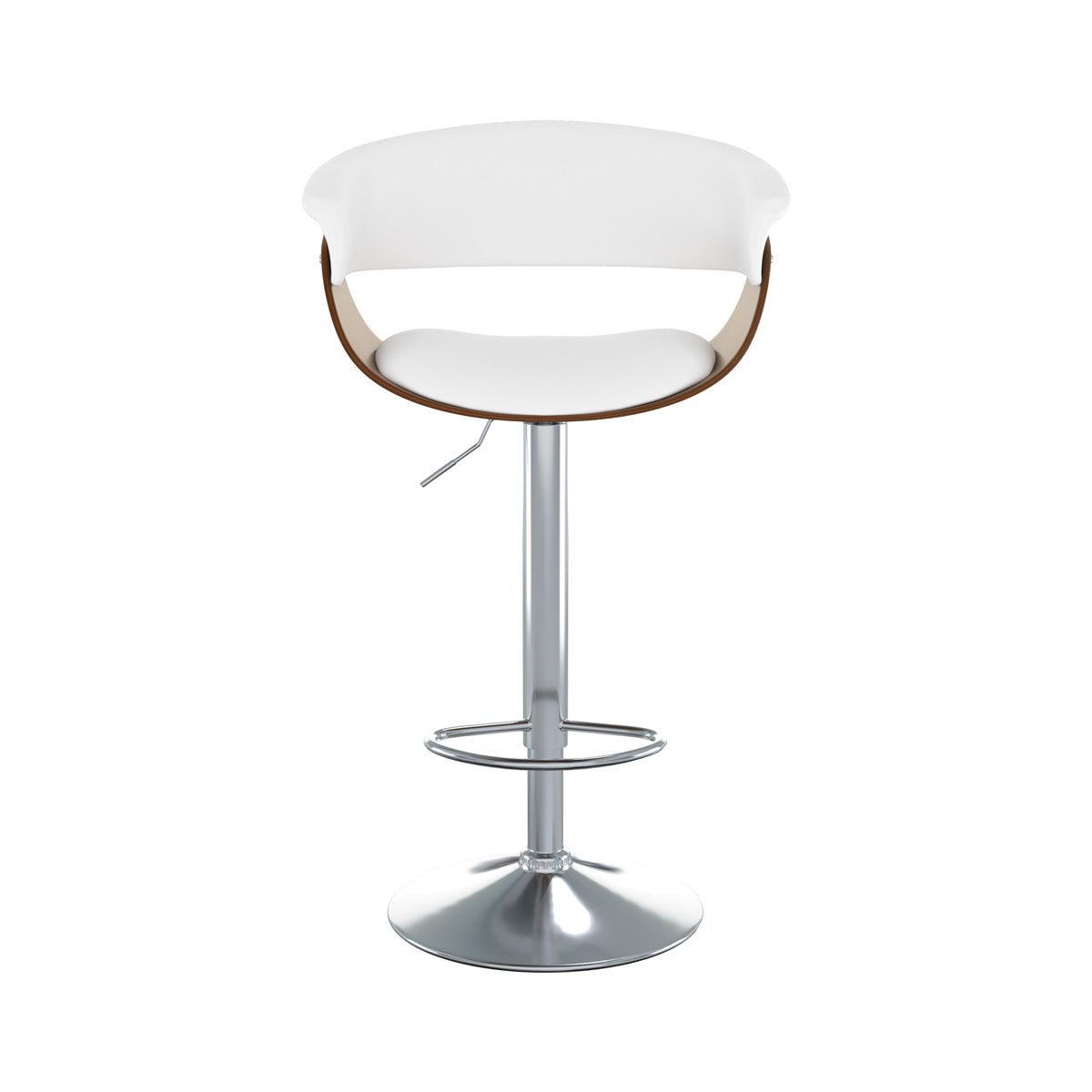 chaise basile en cuir synthetique blanc avec accoudoirs basile