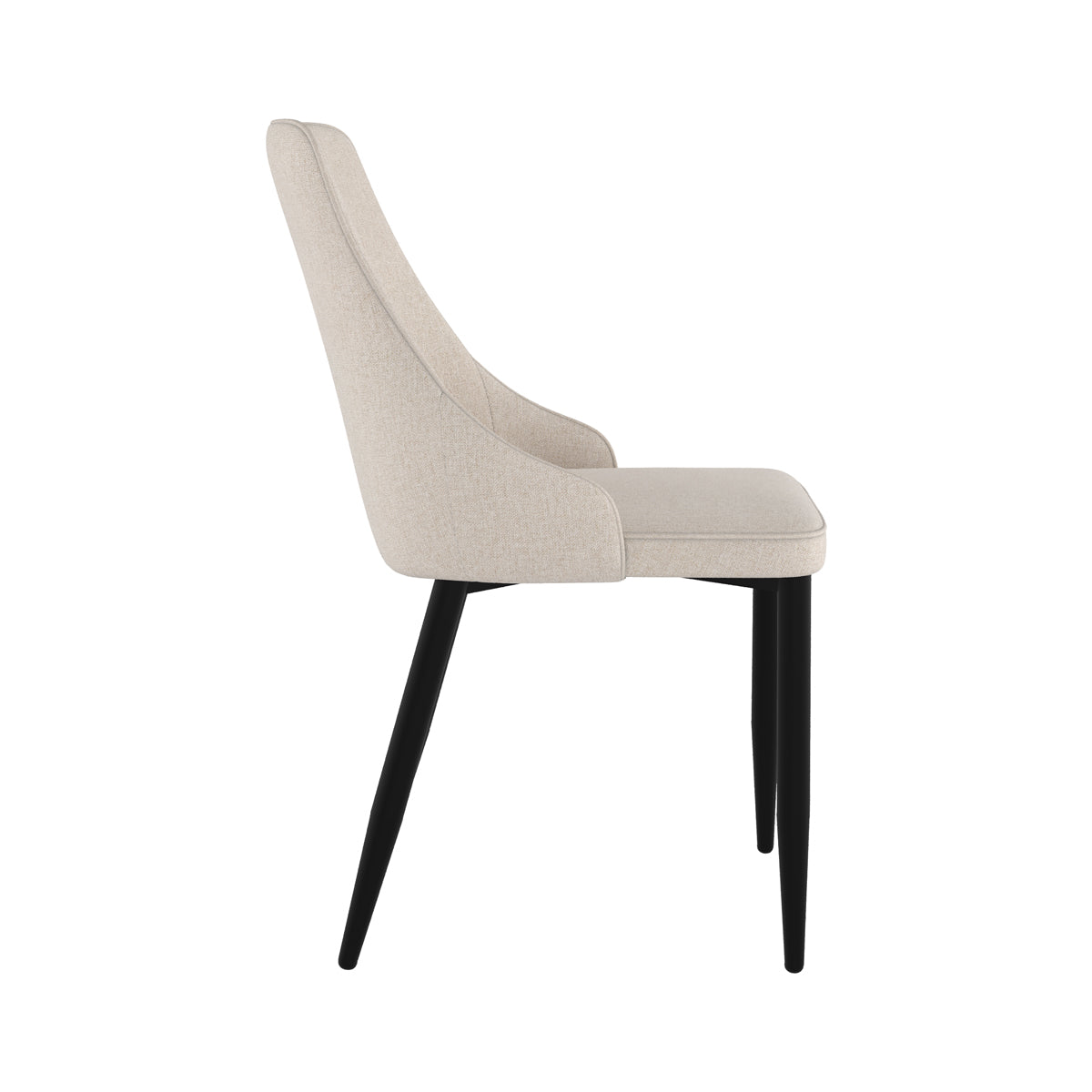 sedia beige in tessuto pipo con gambe in metallo