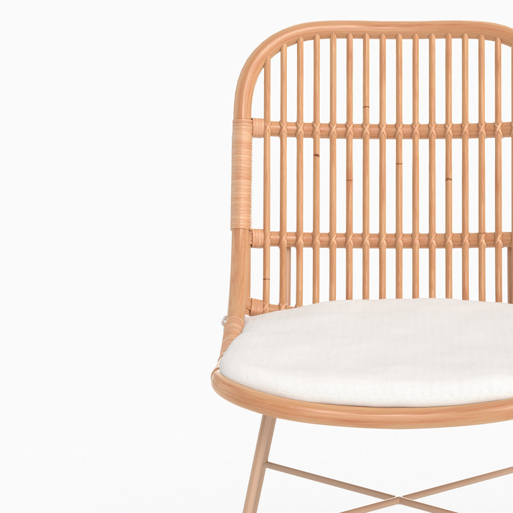 Chaise bohème moon lot de 2 beige avec coussin