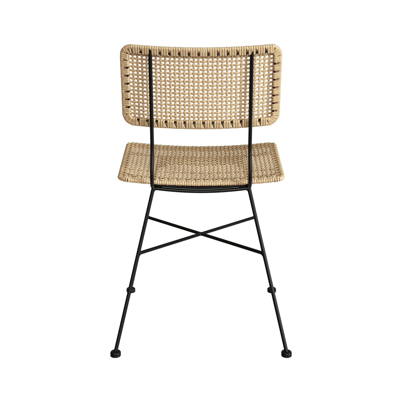 sedia borga set di 2 bohemien in rattan e metallo