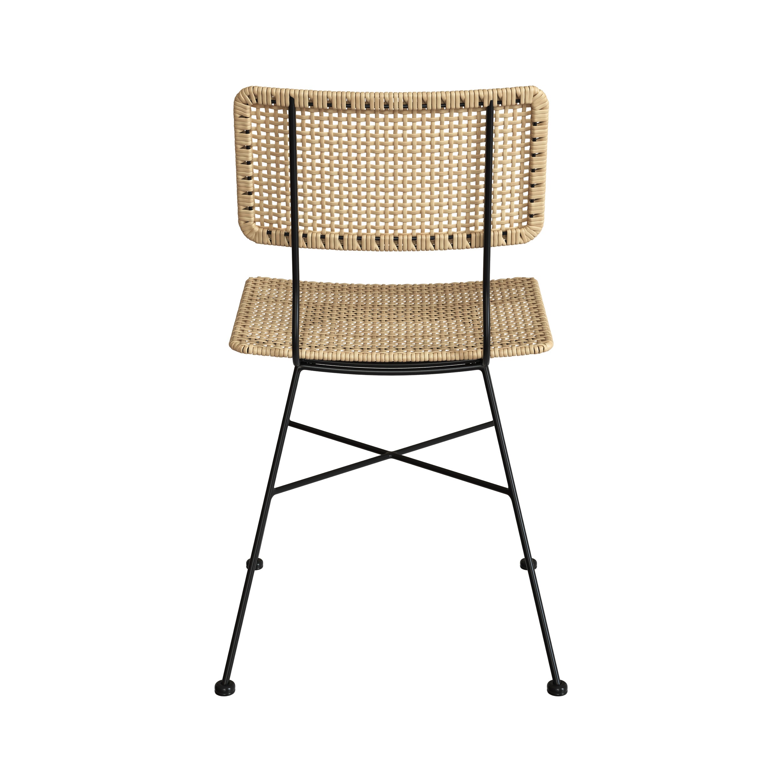 sedia borga set di 2 bohemien in rattan e metallo
