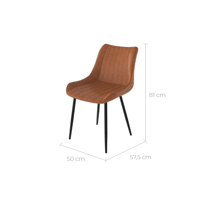 chaise camel lot de 2 killi cuir synthetique