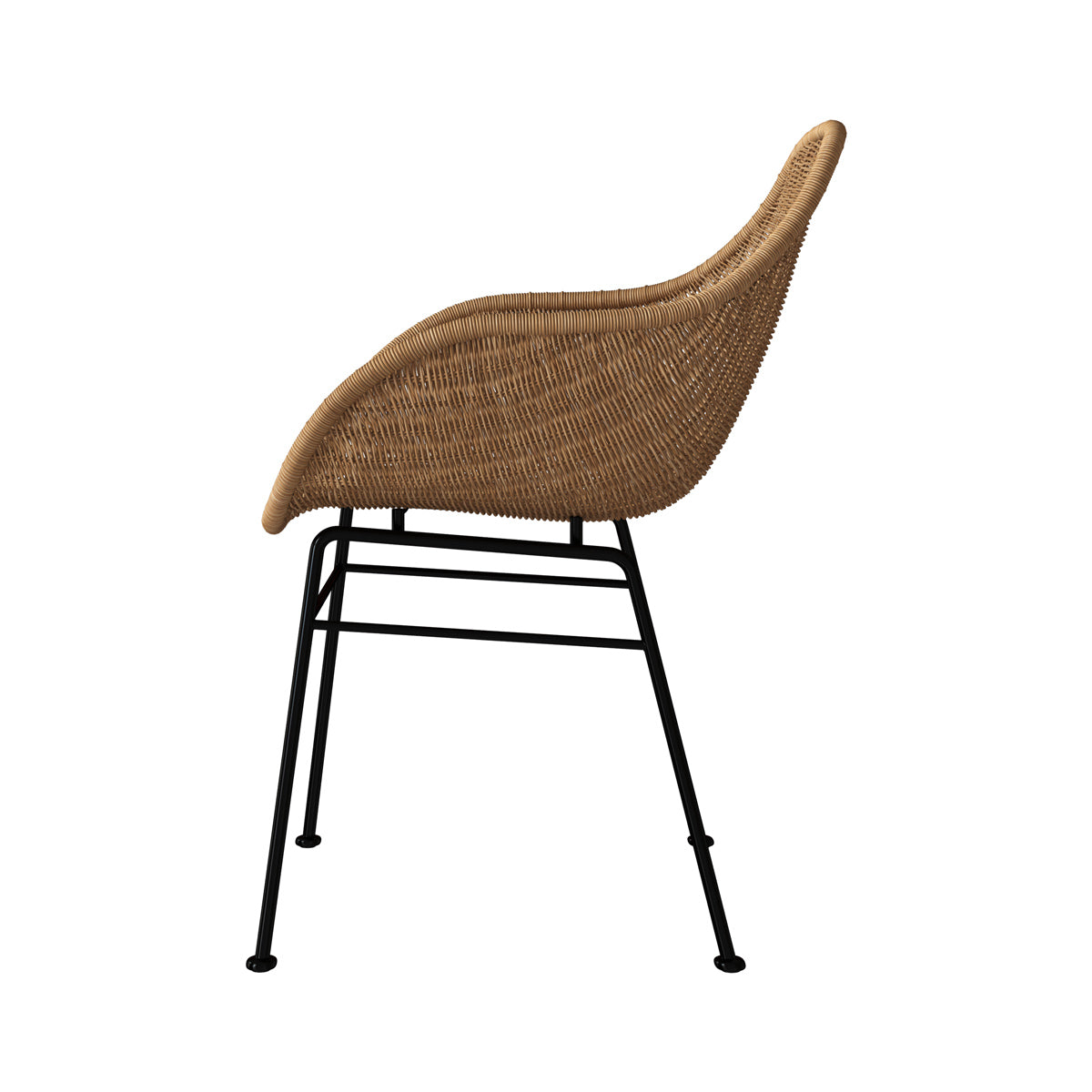 sedia Carmela in resina intrecciata naturale set di 2