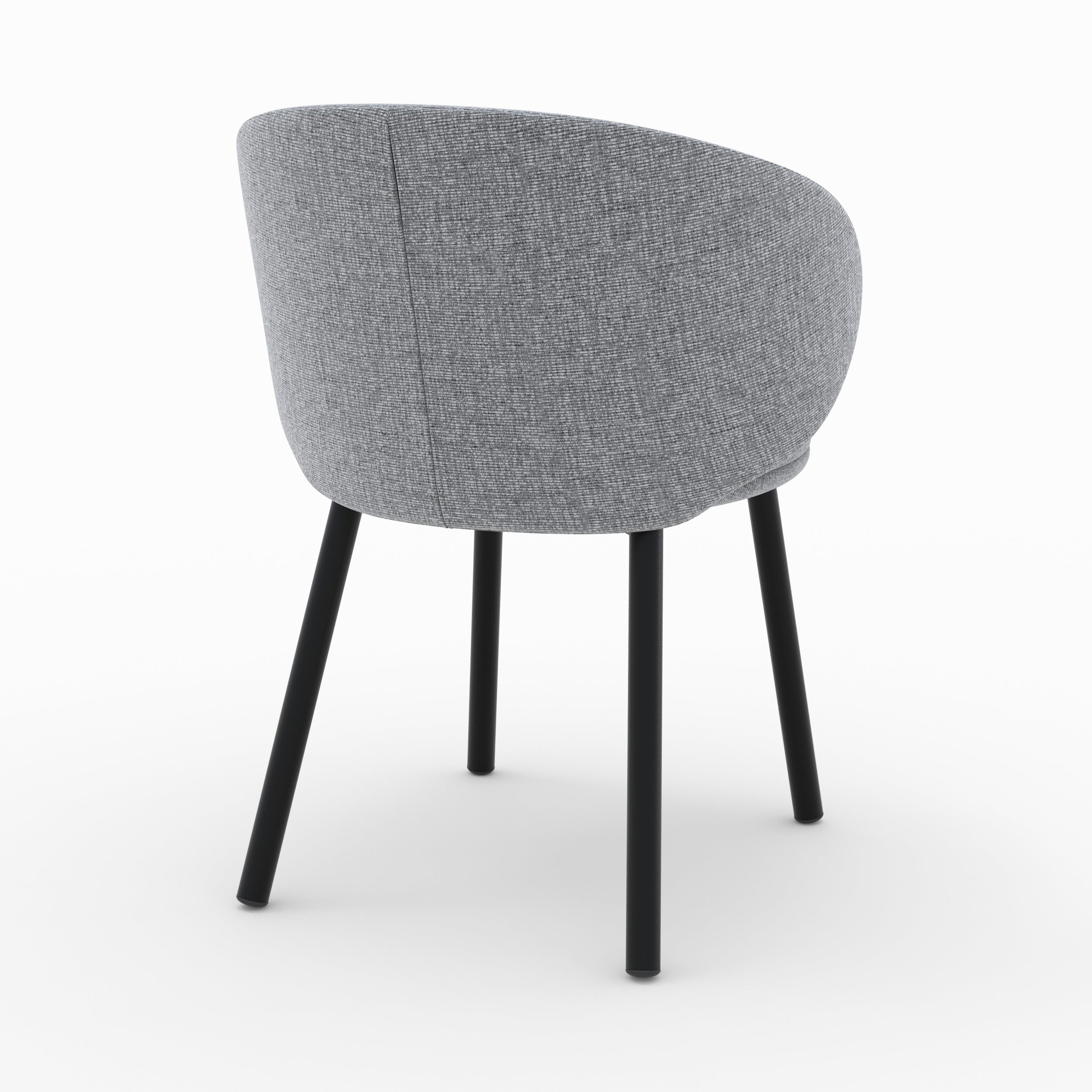 sedia cecilia in tessuto grigio scuro cinese set da 2 piedi in metallo nero