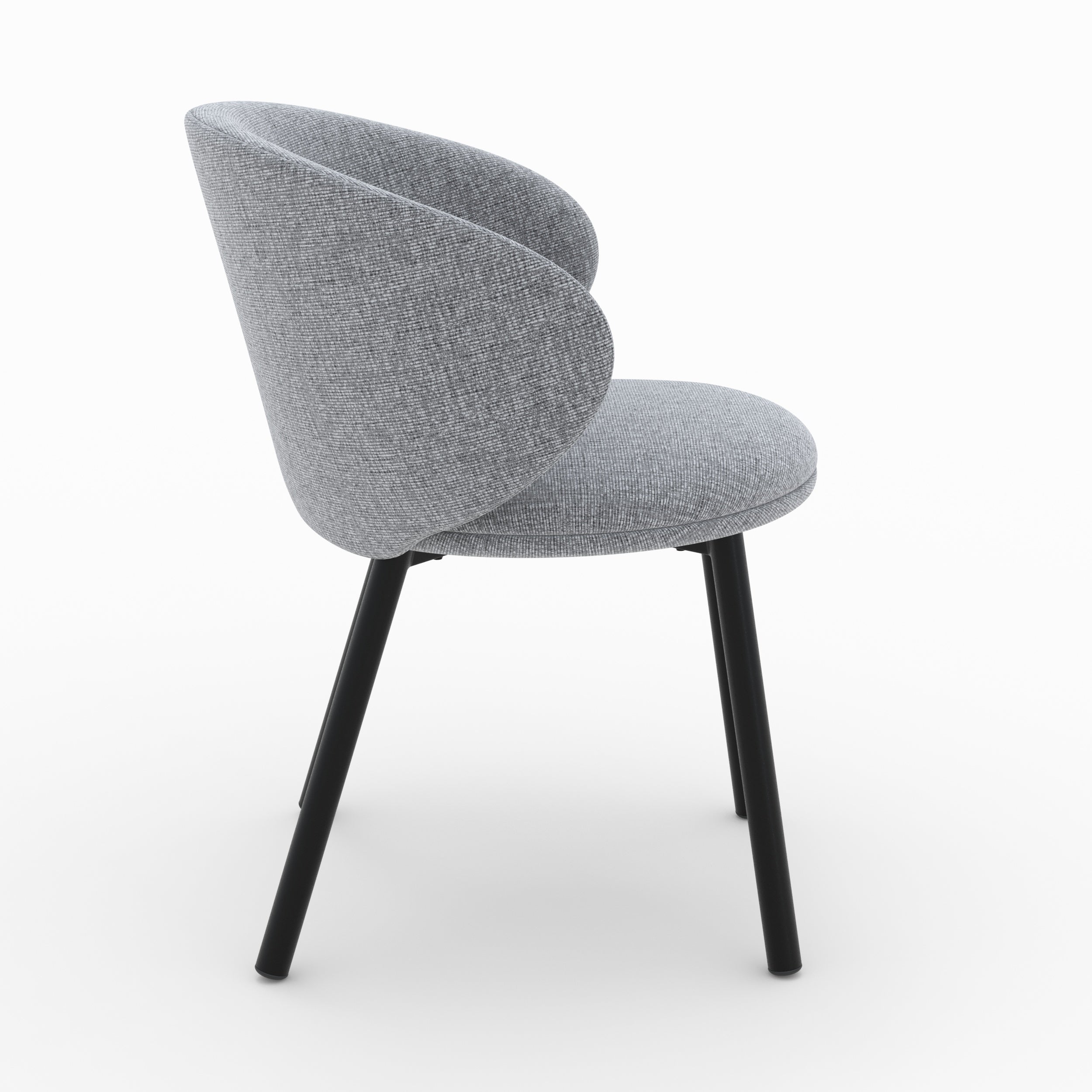 sedia cecilia in tessuto grigio scuro Cina set da 2 piedi neri