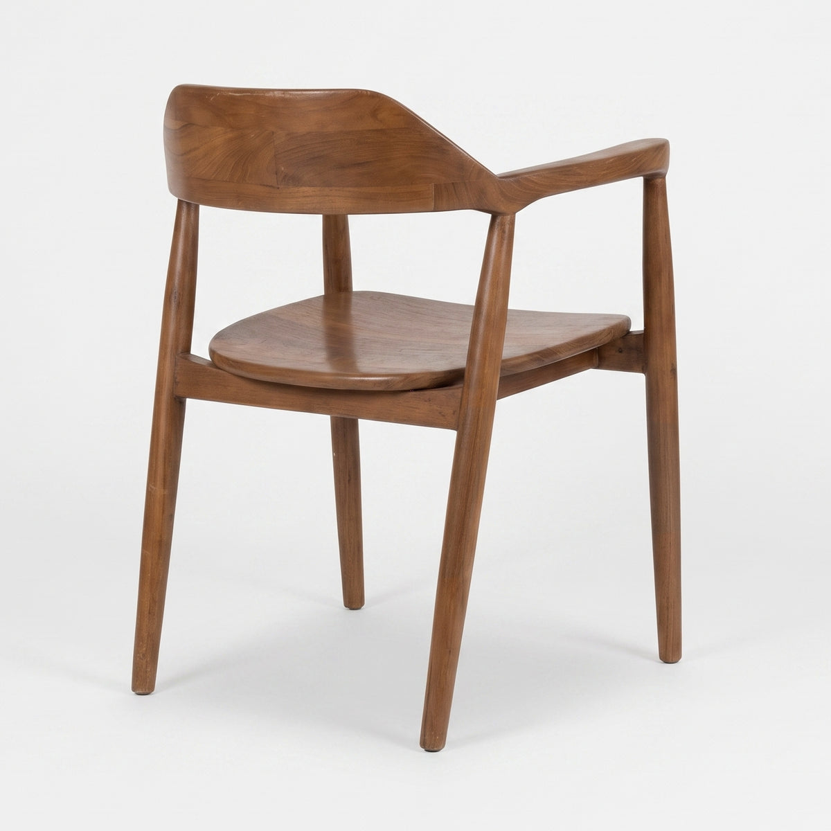 Chaise Céline en bois de teck massif, vue trois-quarts arrière - Maison Pavane