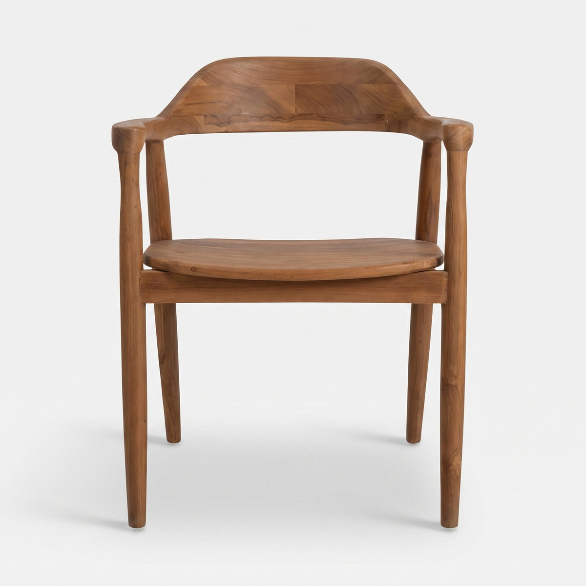 Chaise Céline en bois de teck massif, vue de face - Maison Pavane