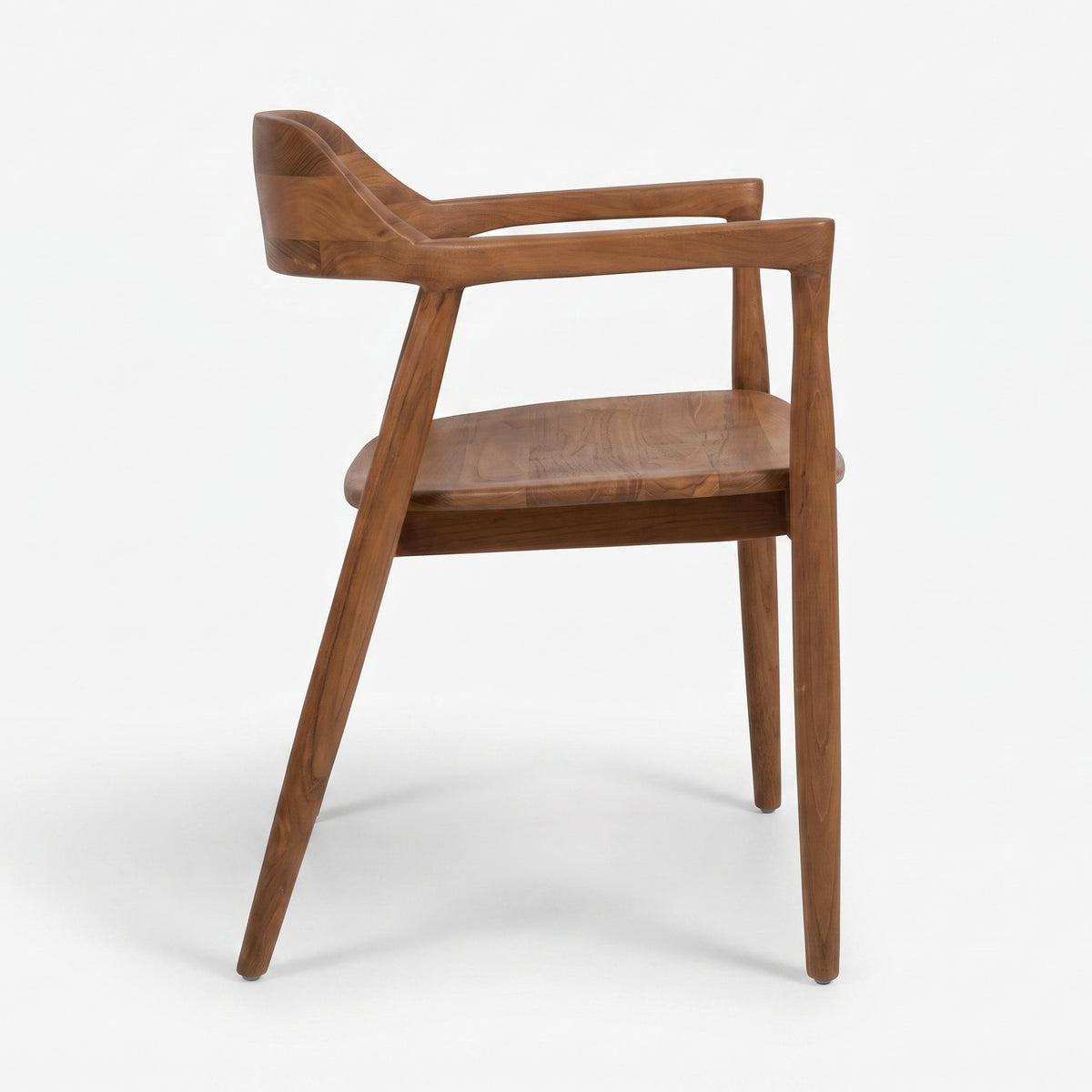 Chaise Céline en bois de teck massif, vue de profil - Maison Pavane