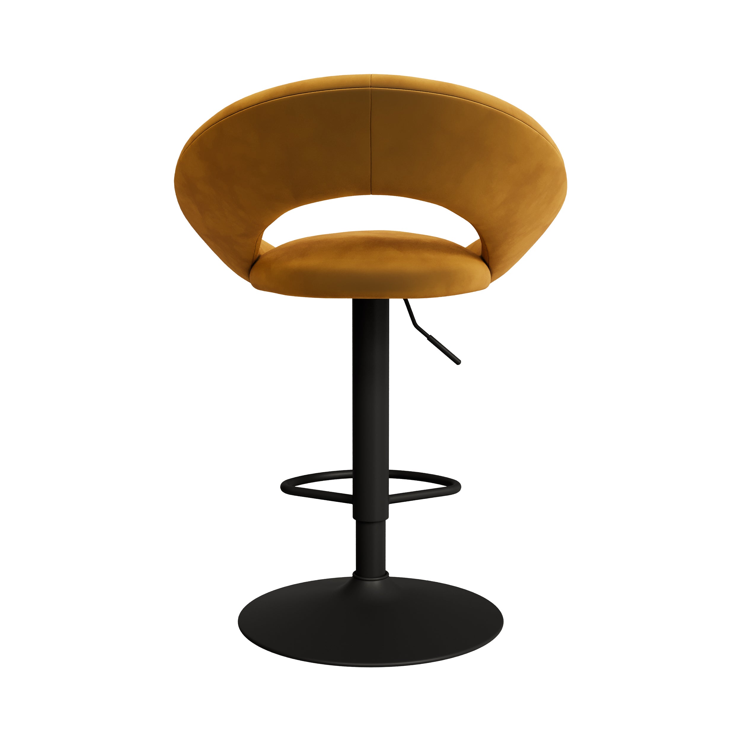 chaise cloclo pieds metal noir velours jaune curry reglable