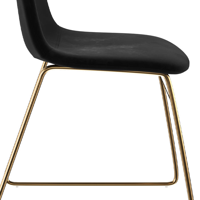 sedia collezione art deco nera con piedi dorati gaspard