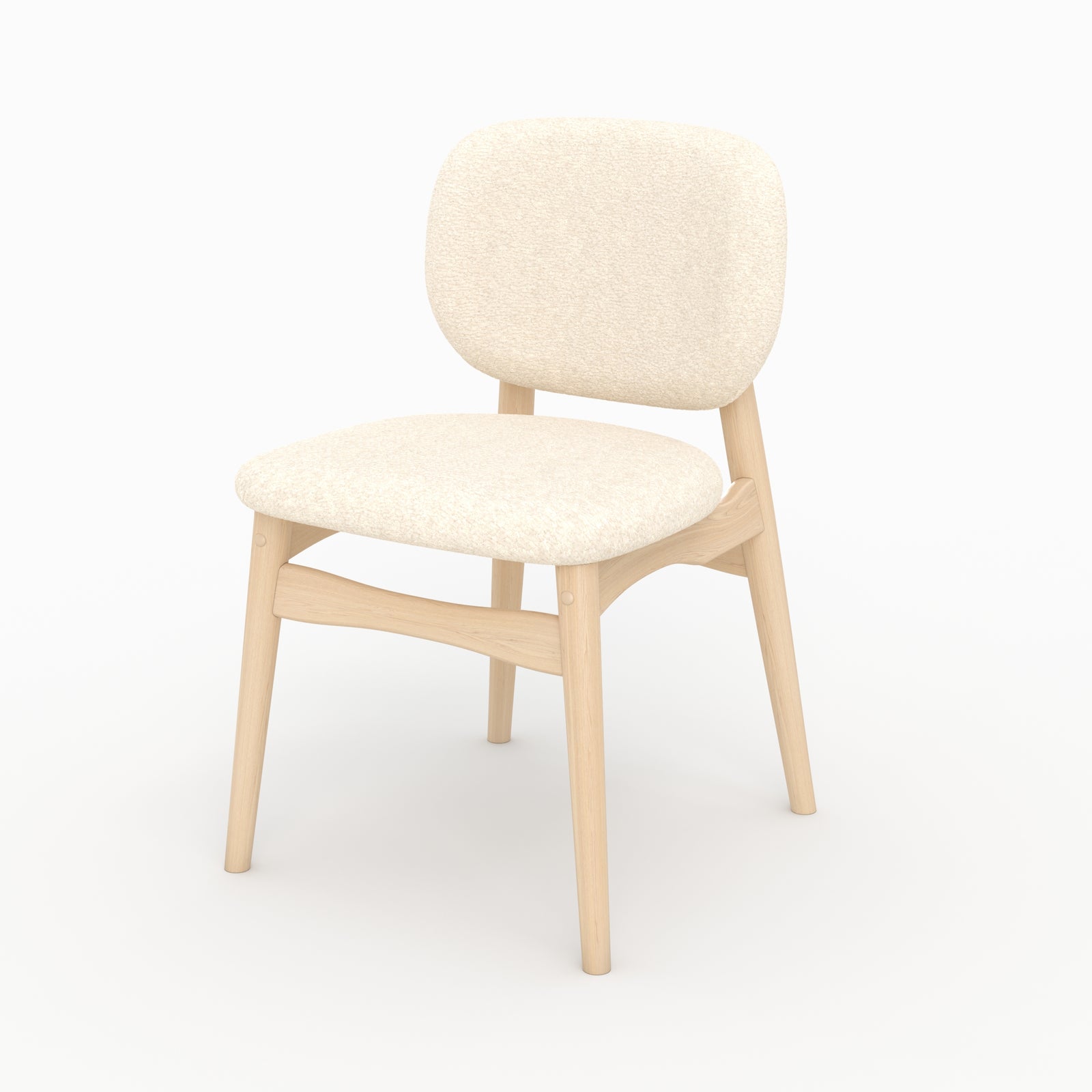 sedia comoda Paulette beige, tessuto boucle