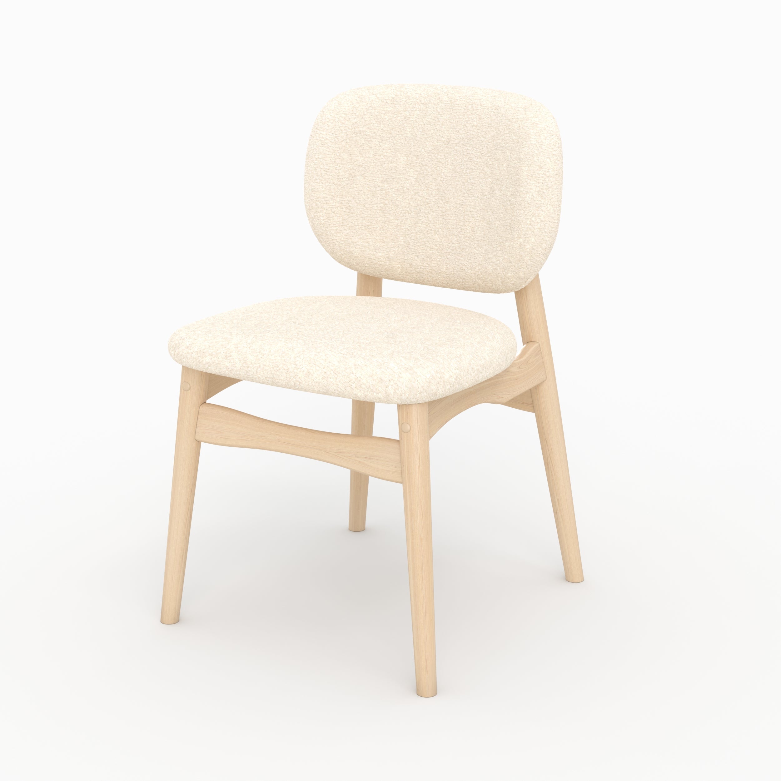 sedia comoda Paulette beige, tessuto boucle