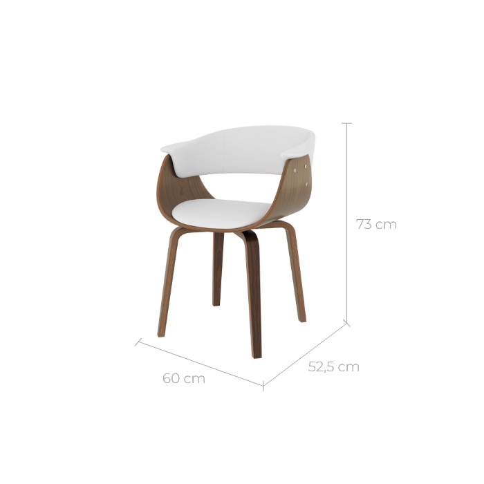 chaise confortable vintage blanche et bois