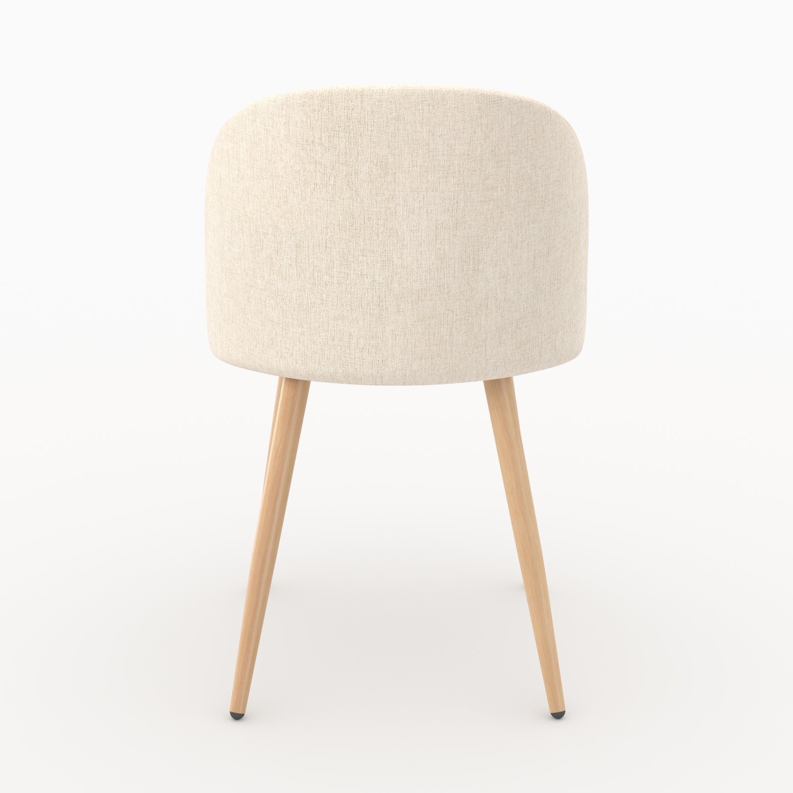 Chaise Cozy en tissu beige, dossier coque vu de dos - Maison Pavane