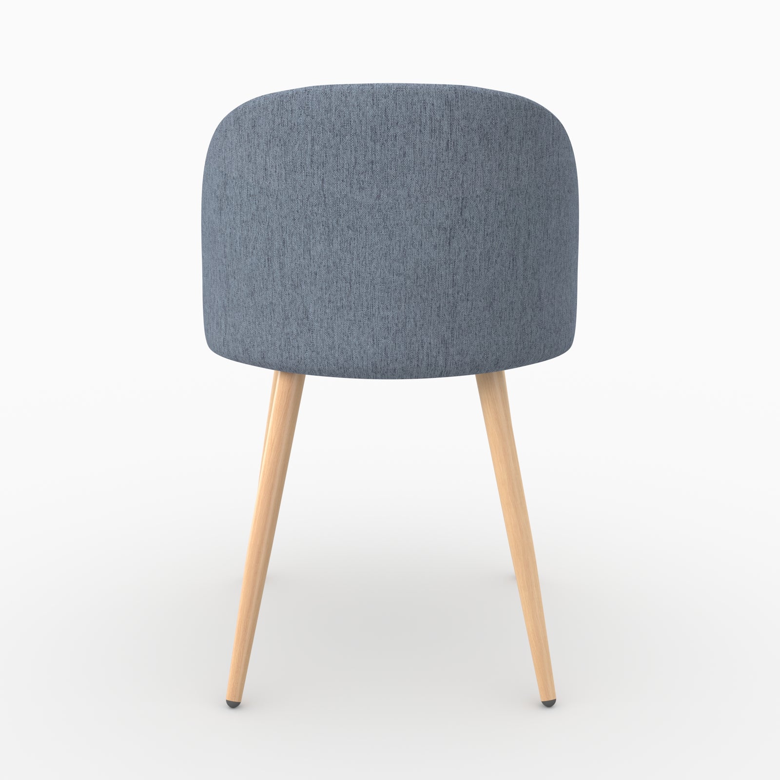 Chaise Cozy en tissu bleu marine, dossier coque vu de dos - Maison Pavane
