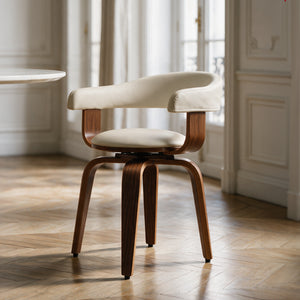 Chaise blanche Harold avec accoudoirs