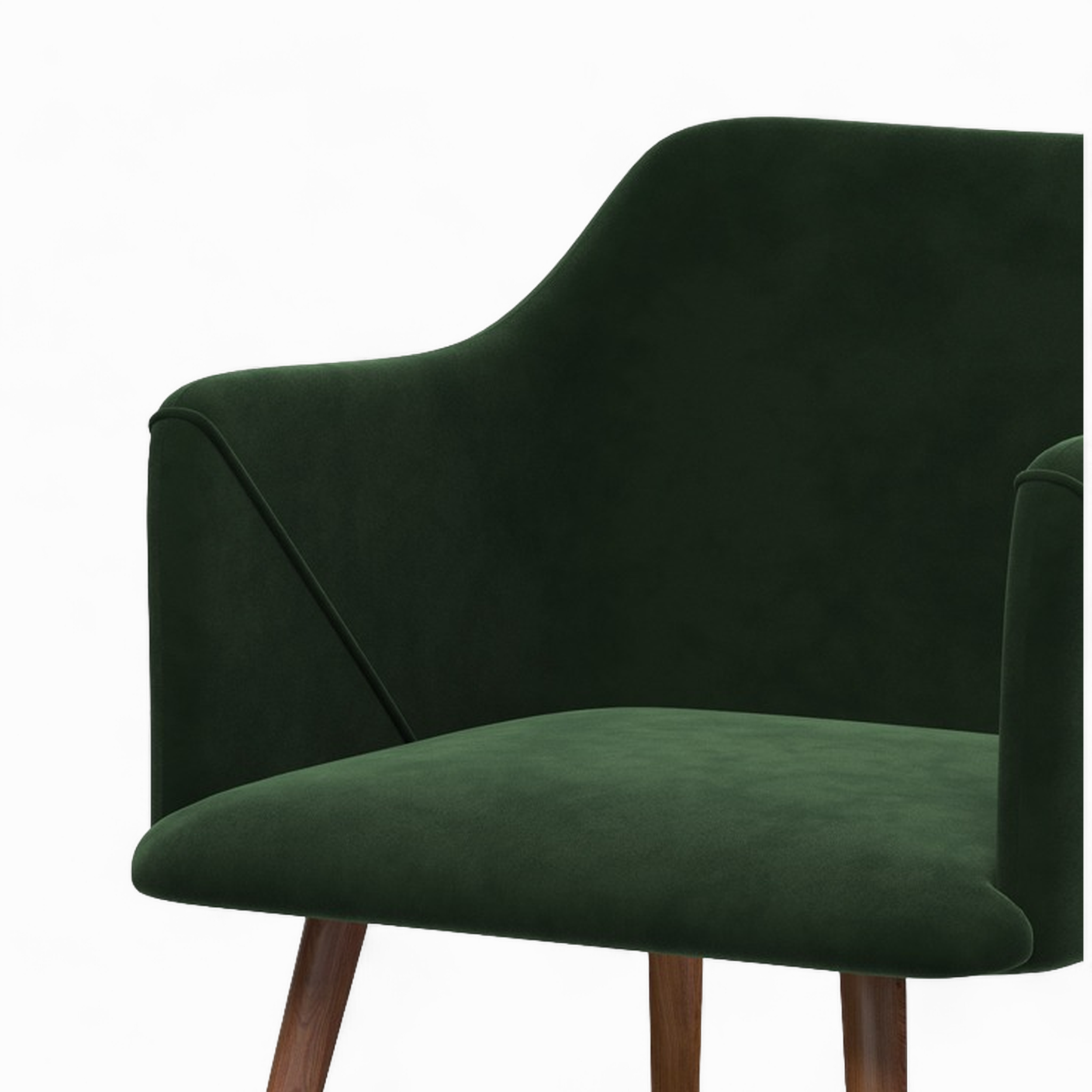 chaise daisy en velours vert fonce avec accoudoirs lot de 2