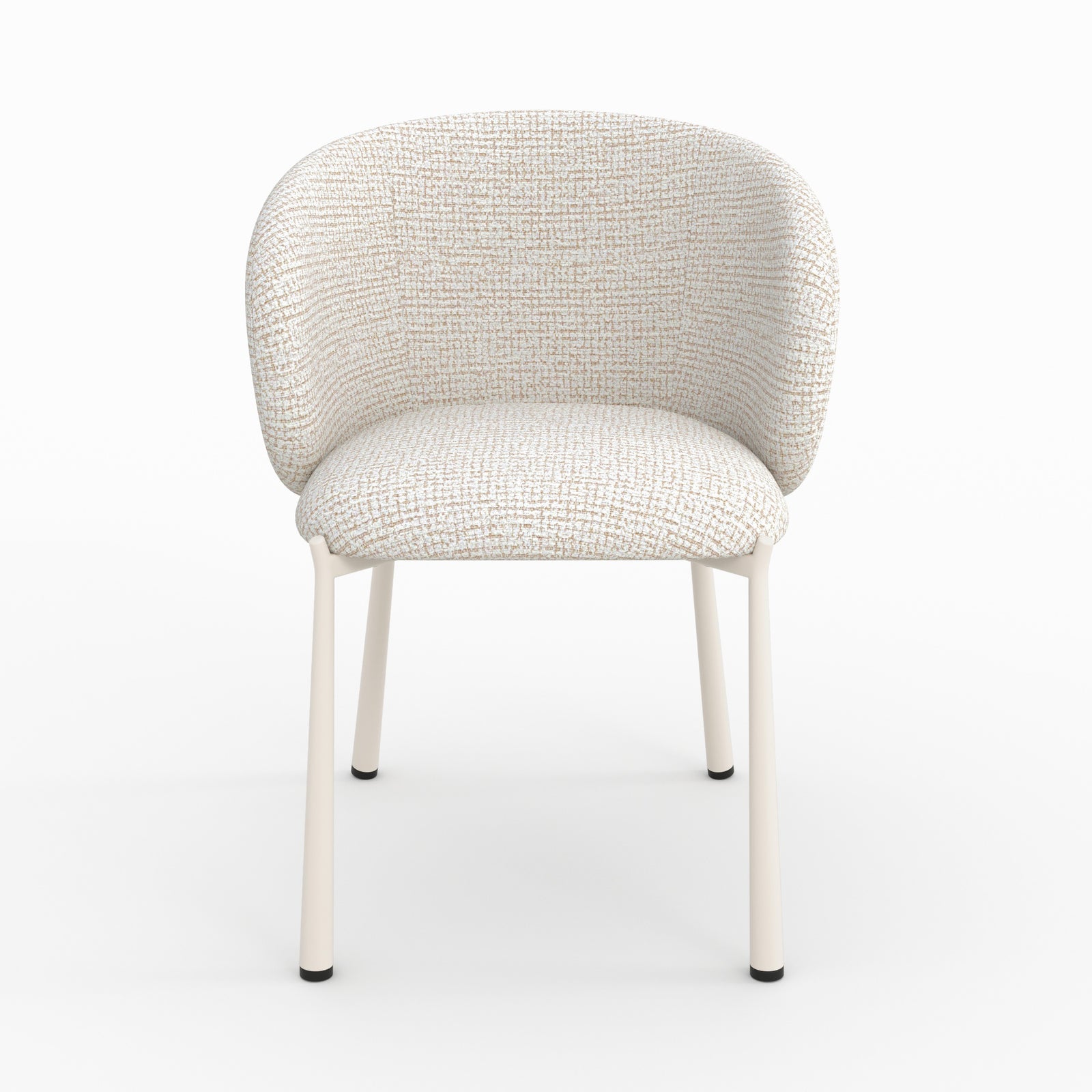 Chaise Danaé tissu texture écru dossier enveloppant vue face
