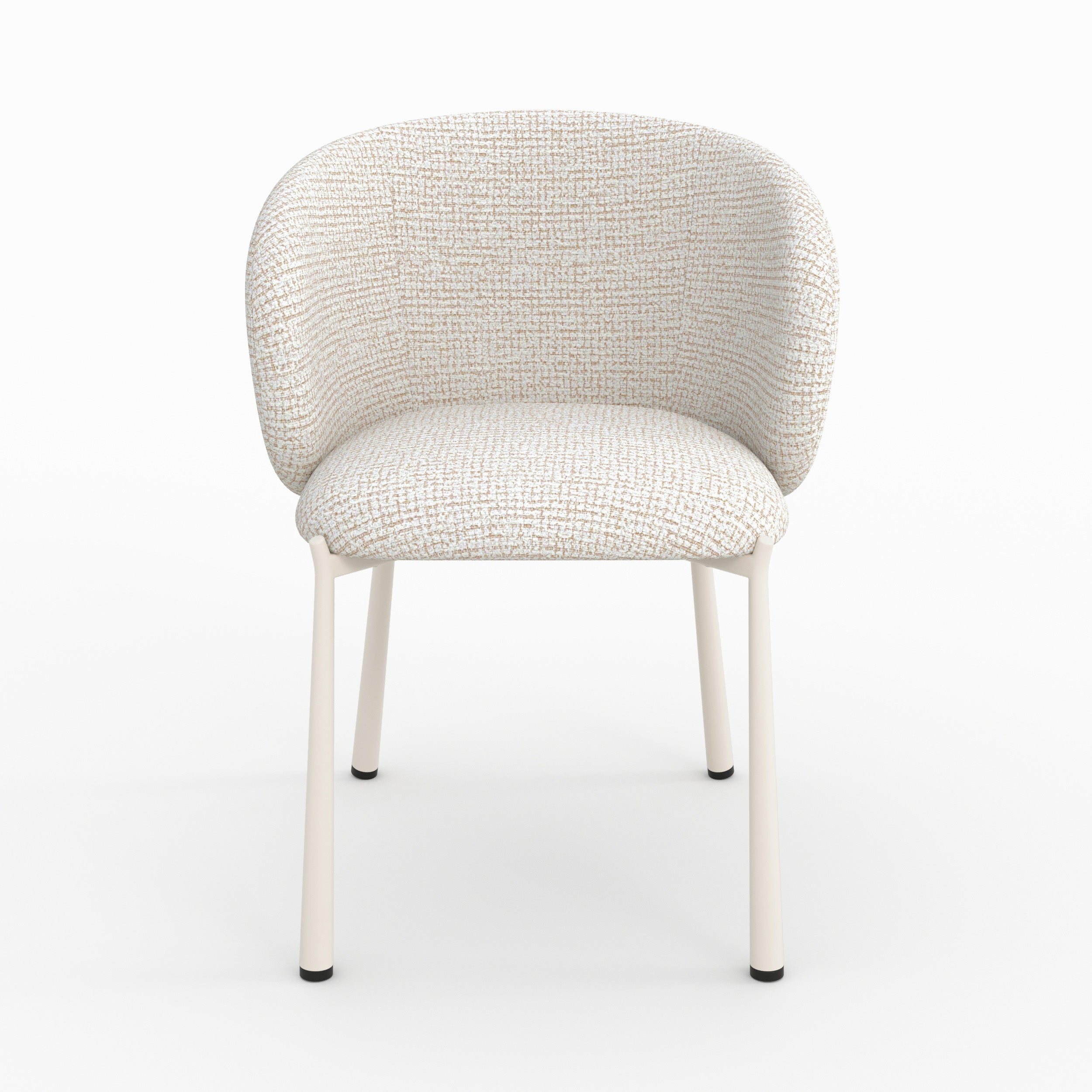 Chaise Danaé tissu texture écru dossier enveloppant vue face