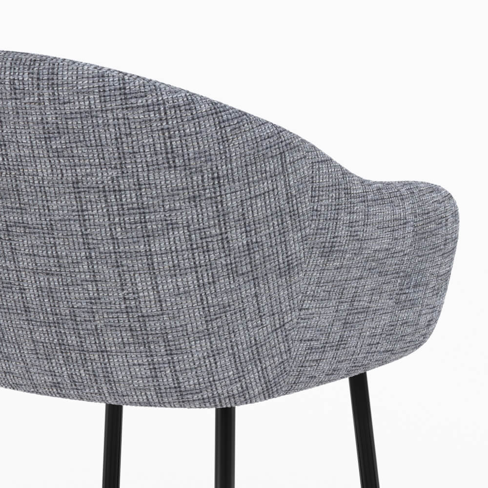chaise de bar 76 cm socky en tissu gris chine