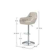 sedia da bar adam effetto lana bouclé bianco rotto set di 2